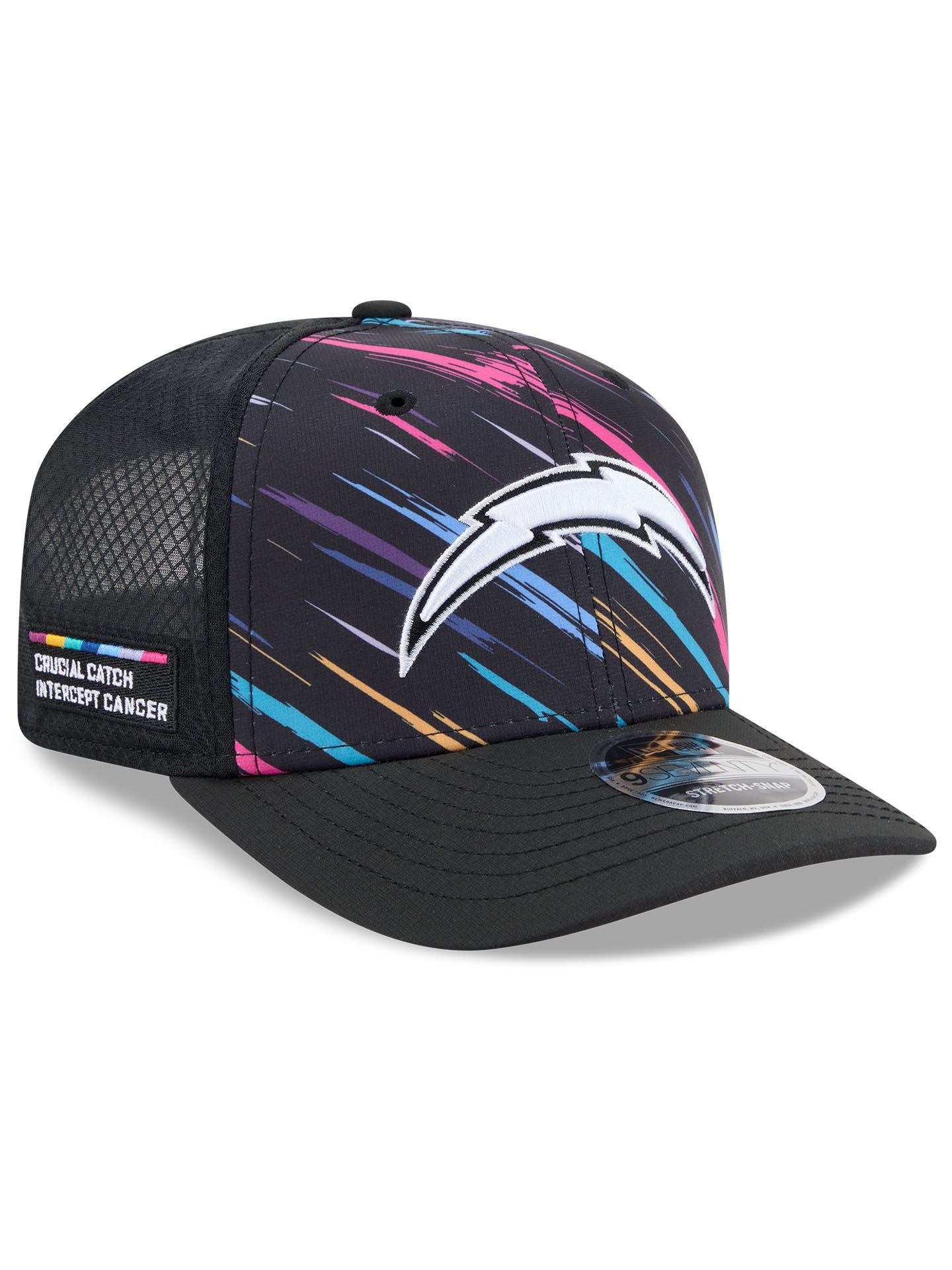 Los Angeles Chargers 2026 NFL Crucial Catch 9SEVENTY Stretch-Snap Trucker Cap