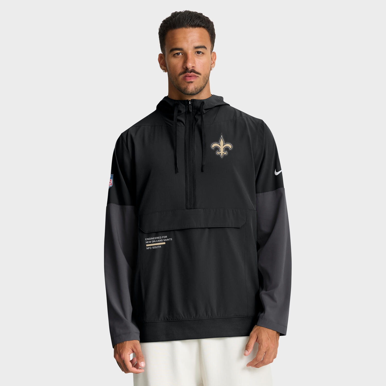 Nike New Orleans Saints Sideline Half-Zip Anorak NFL Jacke Black