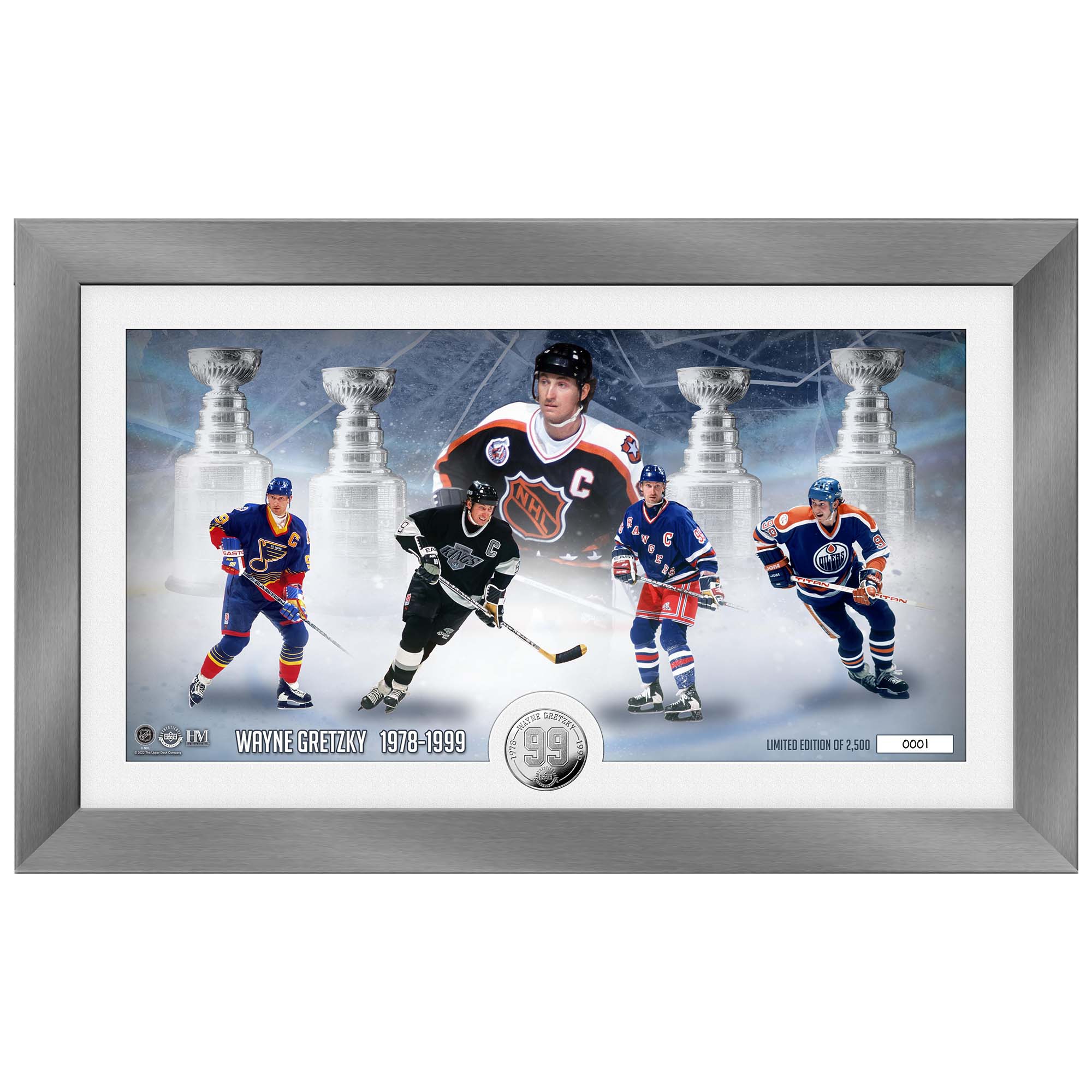 Wayne Gretzky The Great One Panorama Silver Coin Gerahmtes NHL Bild
