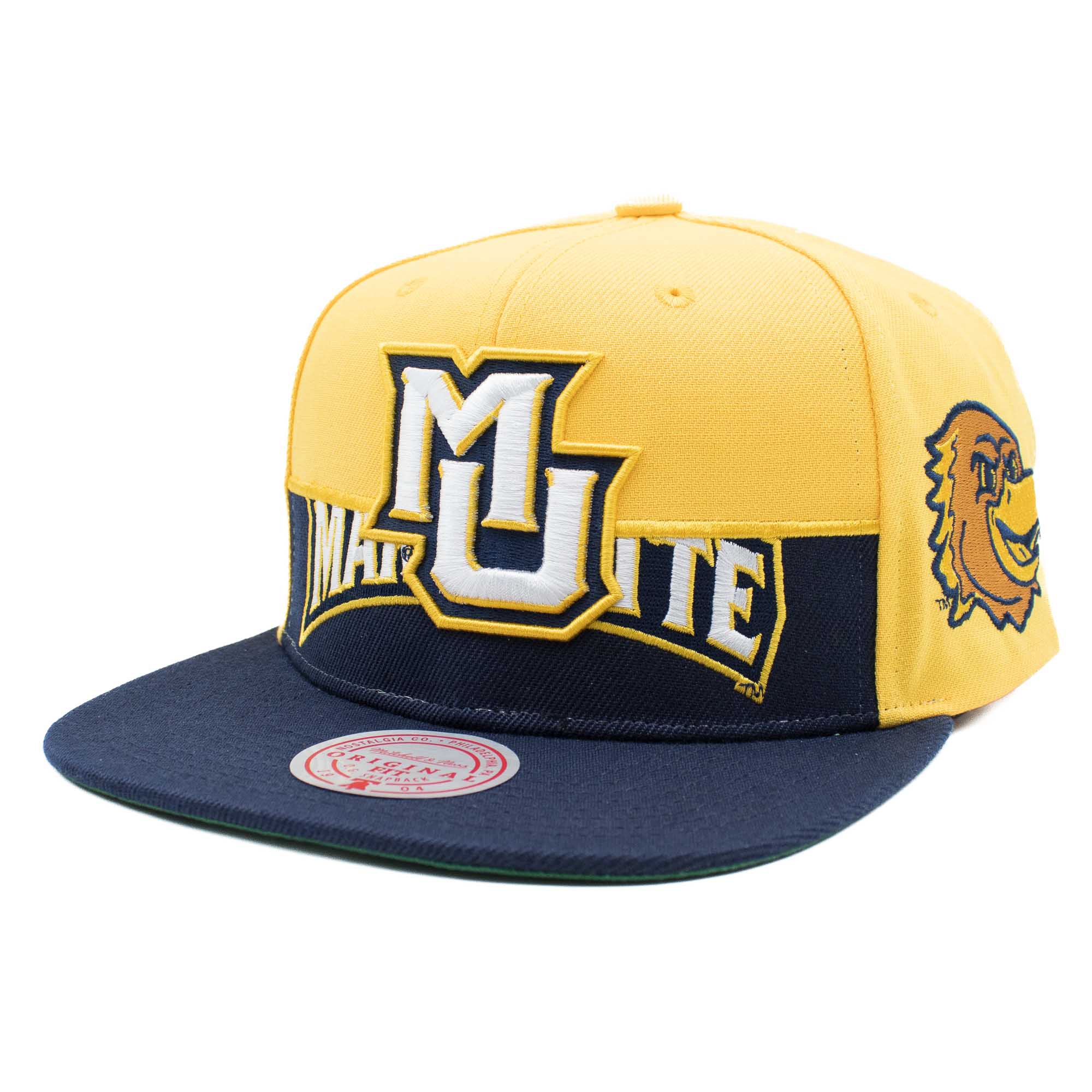 Marquette Golden Eagles Half N Half Snapback NCAA Cap Gelb