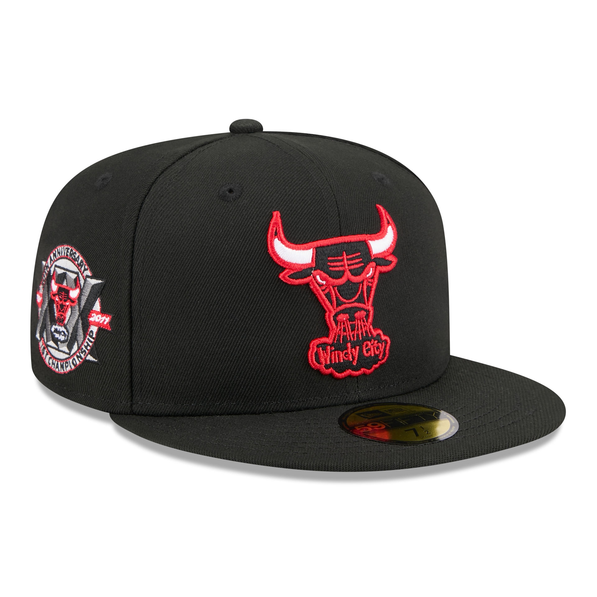 Chicago Bulls 1960-1970 Hardwood Classics 59FIFTY Fitted Cap Schwarz