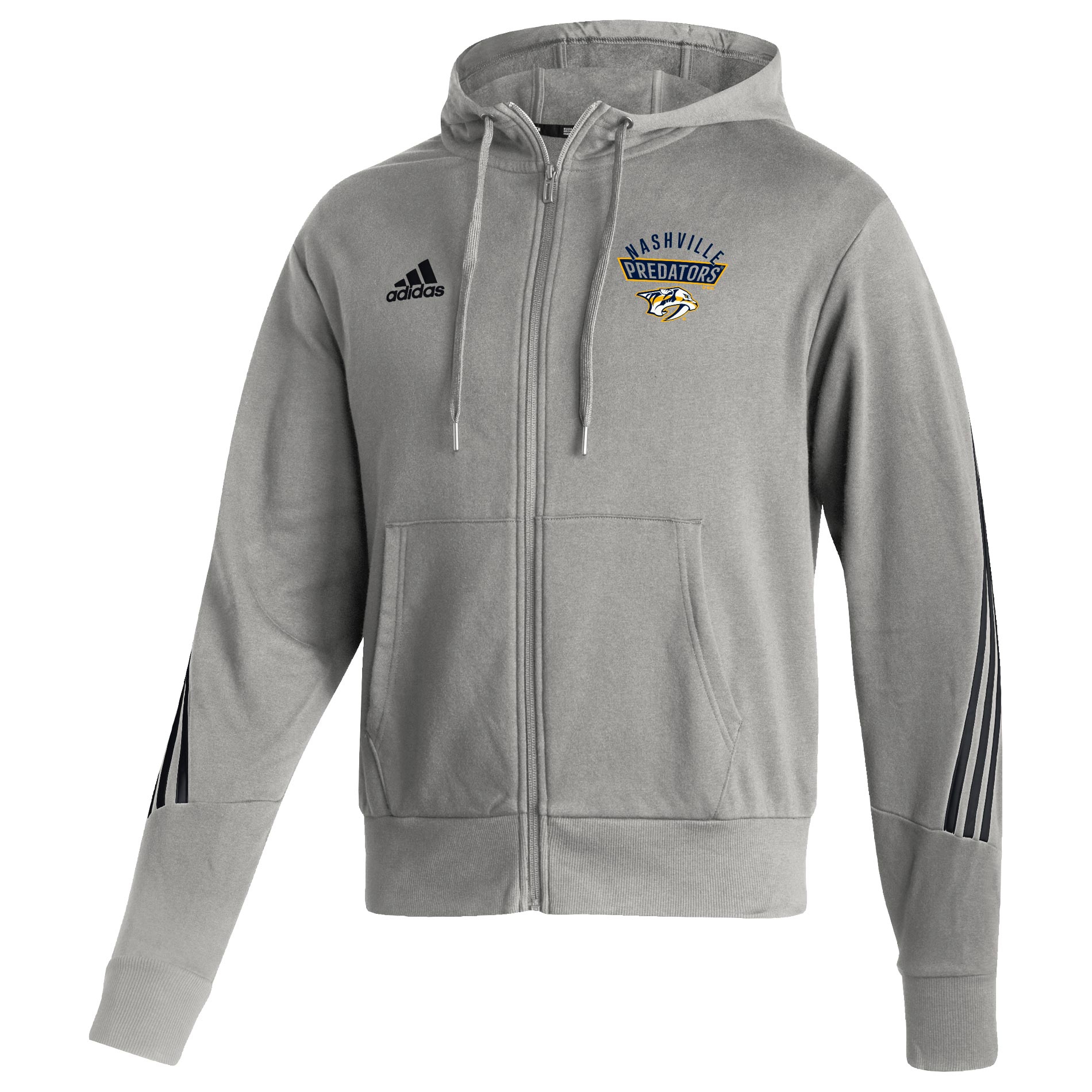 Nashville Predators adidas 2021/22 NHL Authentic Apparel Full-Zip Hoodie Grau