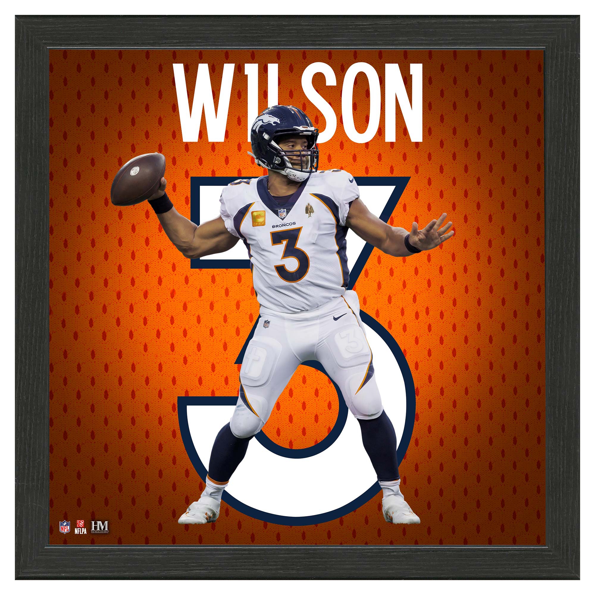 Russell Wilson #3 Denver Broncos Impact Jersey Gerahmtes NFL Bild
