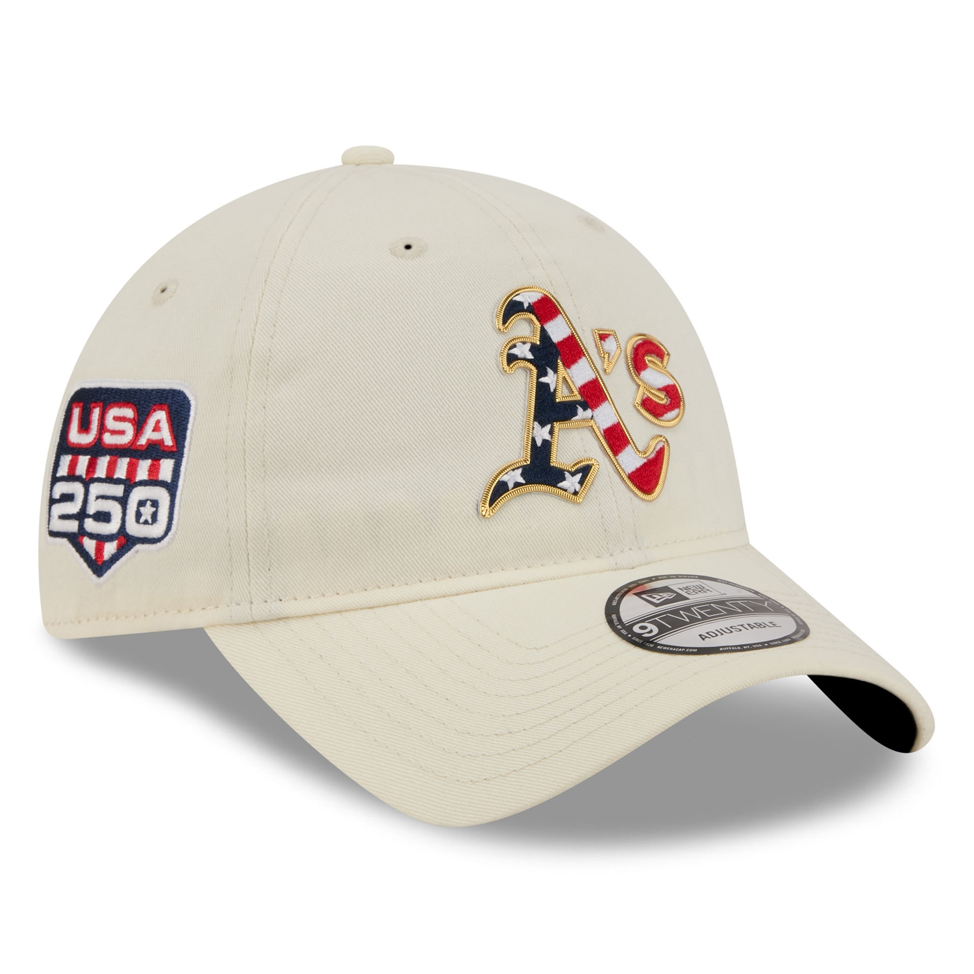Athletics 4th of July USA 250 9TWENTY Adjustable Cap Cream