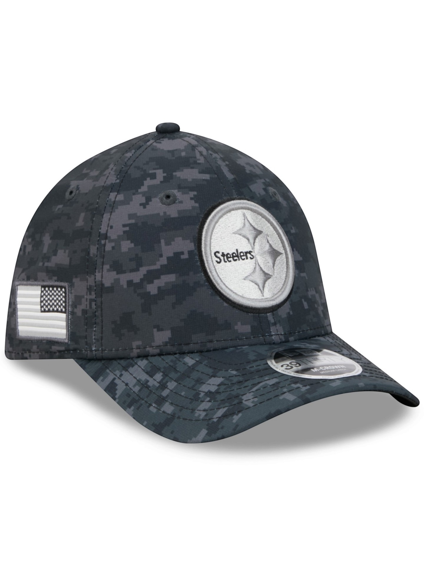 Pittsburgh Steelers 2026 NFL Salute to Service 39THIRTY M-Crown Flex Cap Black