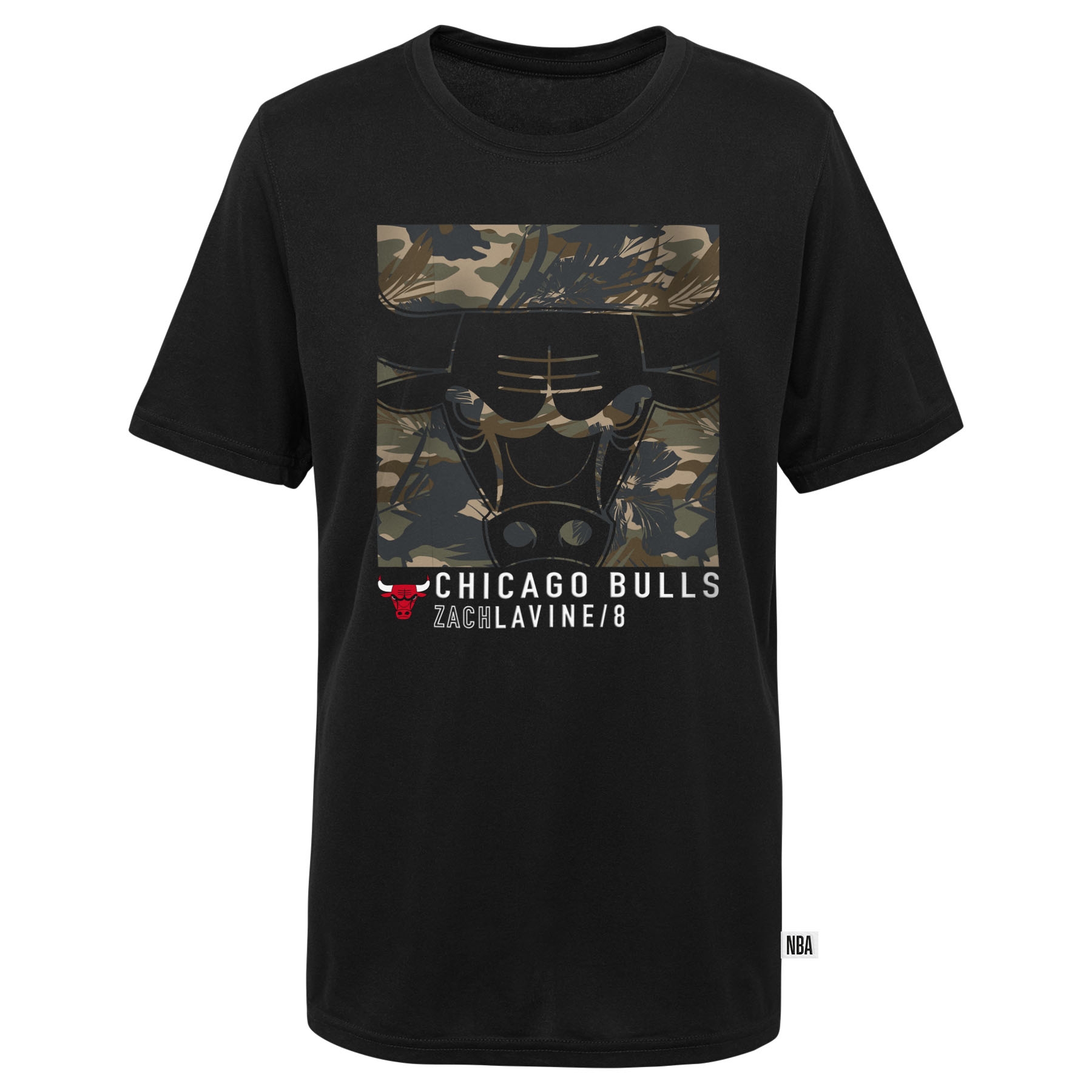 Chicago Bulls Zach Lavine Camo Logo NBA T-Shirt Schwarz