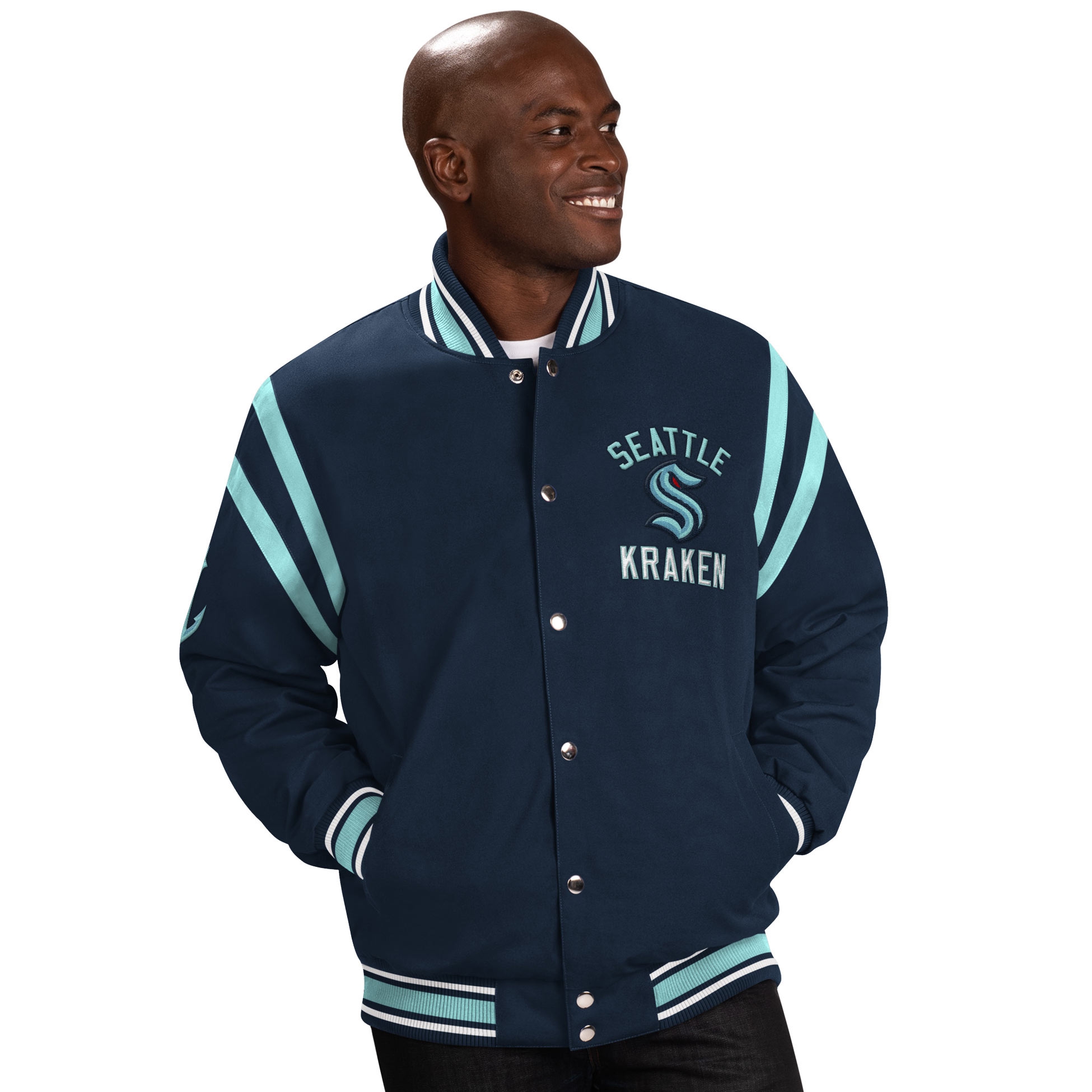Seattle Kraken G-III Tailback NHL Varsity Jacke Navy