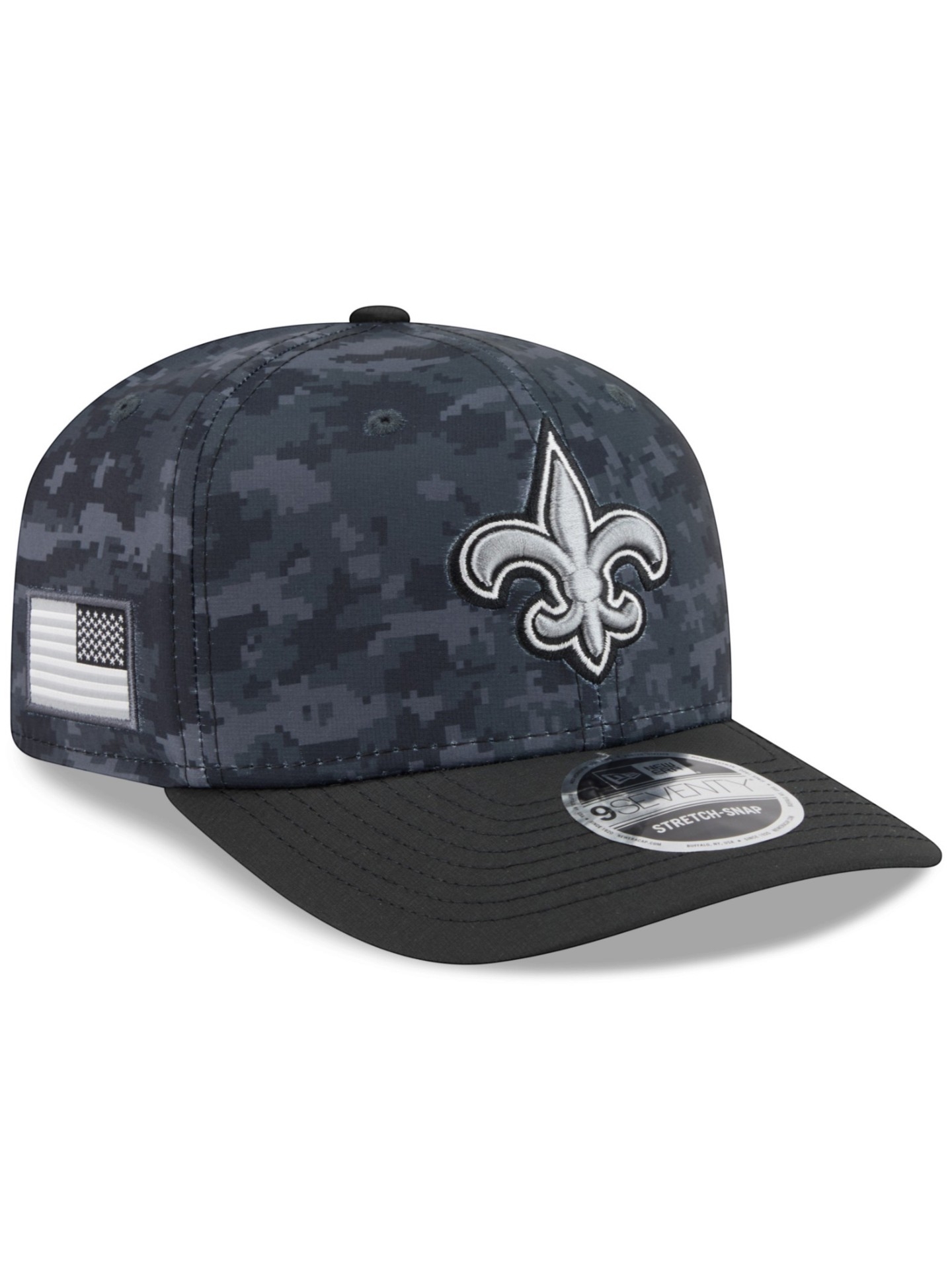 New Orleans Saints 2026 NFL Salute to Service 9SEVENTY Stretch-Snap Cap Black
