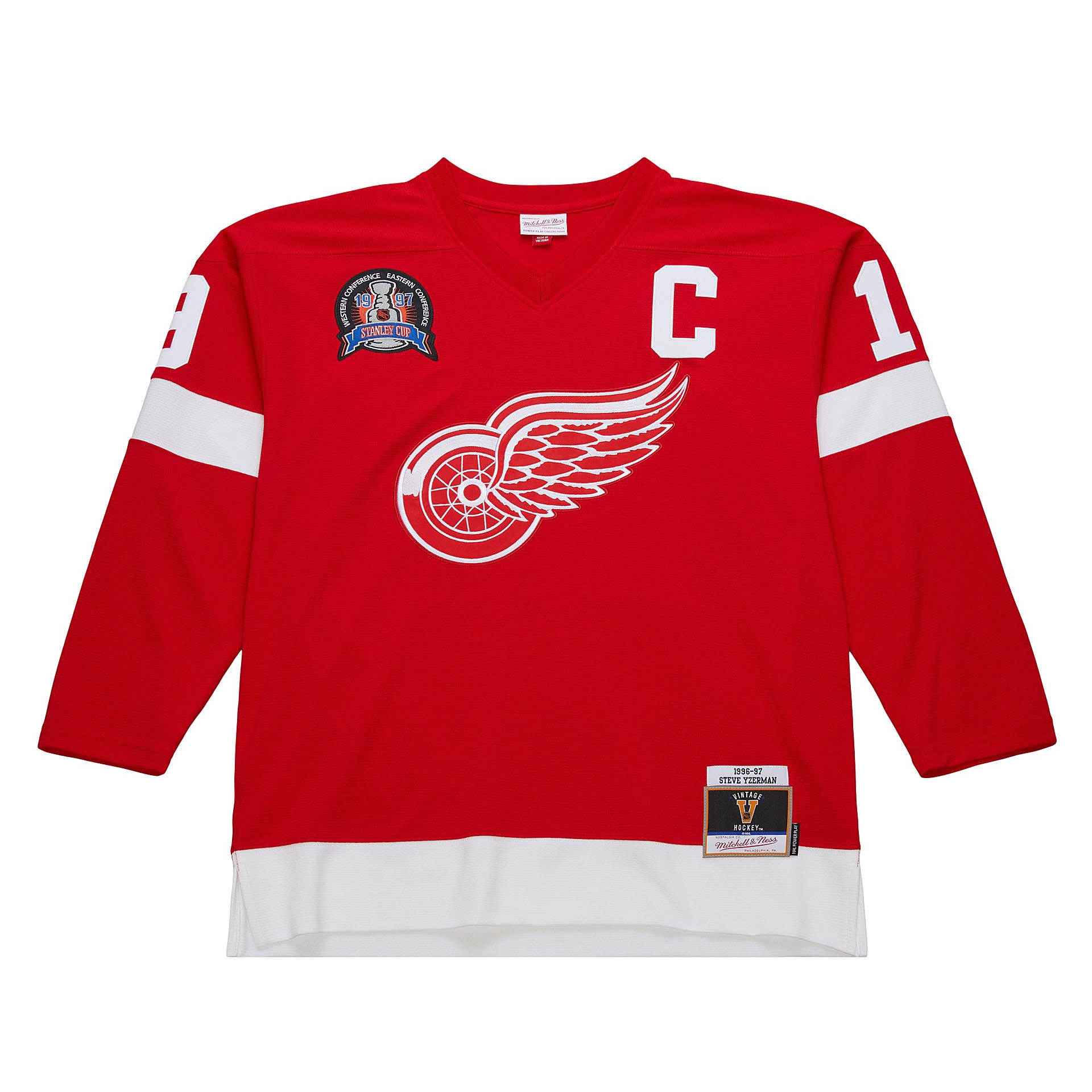 Steve Yzerman #19 Detroit Red Wings 1996-97 Premium Power Play NHL Trikot Rot
