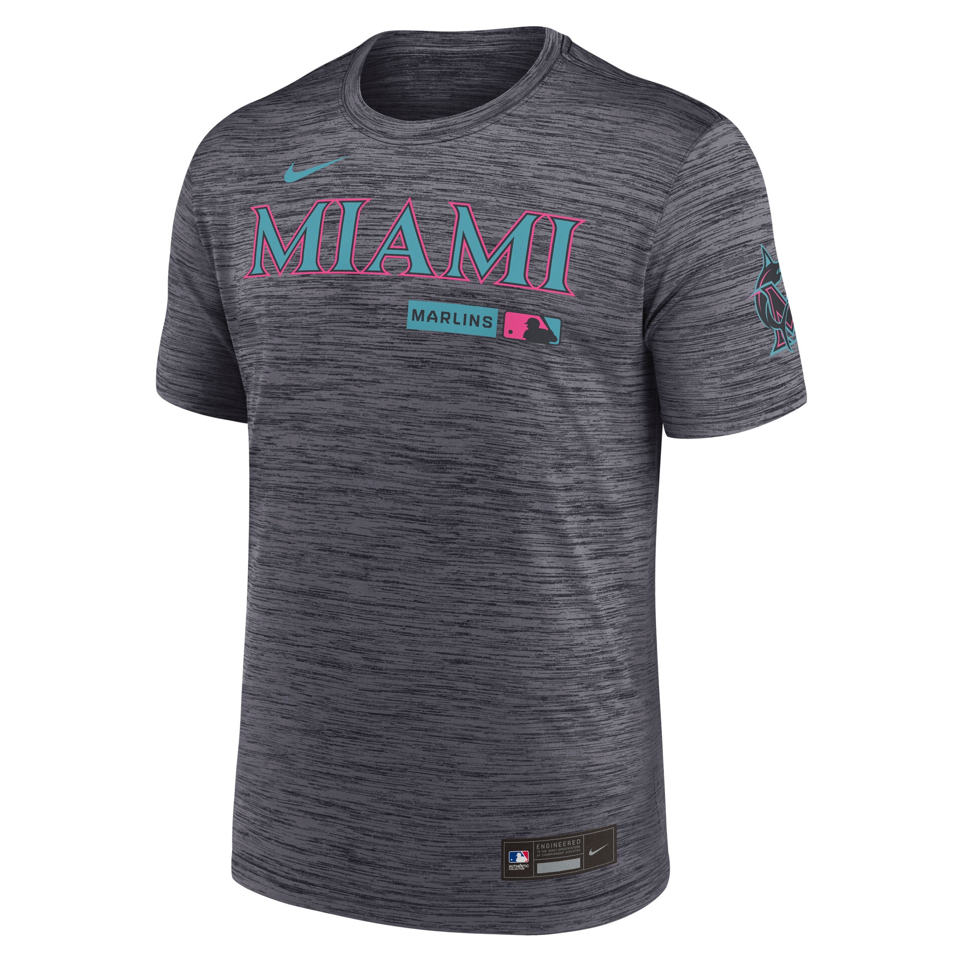 Miami Marlins City Connect 2026 MLB Authentic Velocity T-Shirt Gray