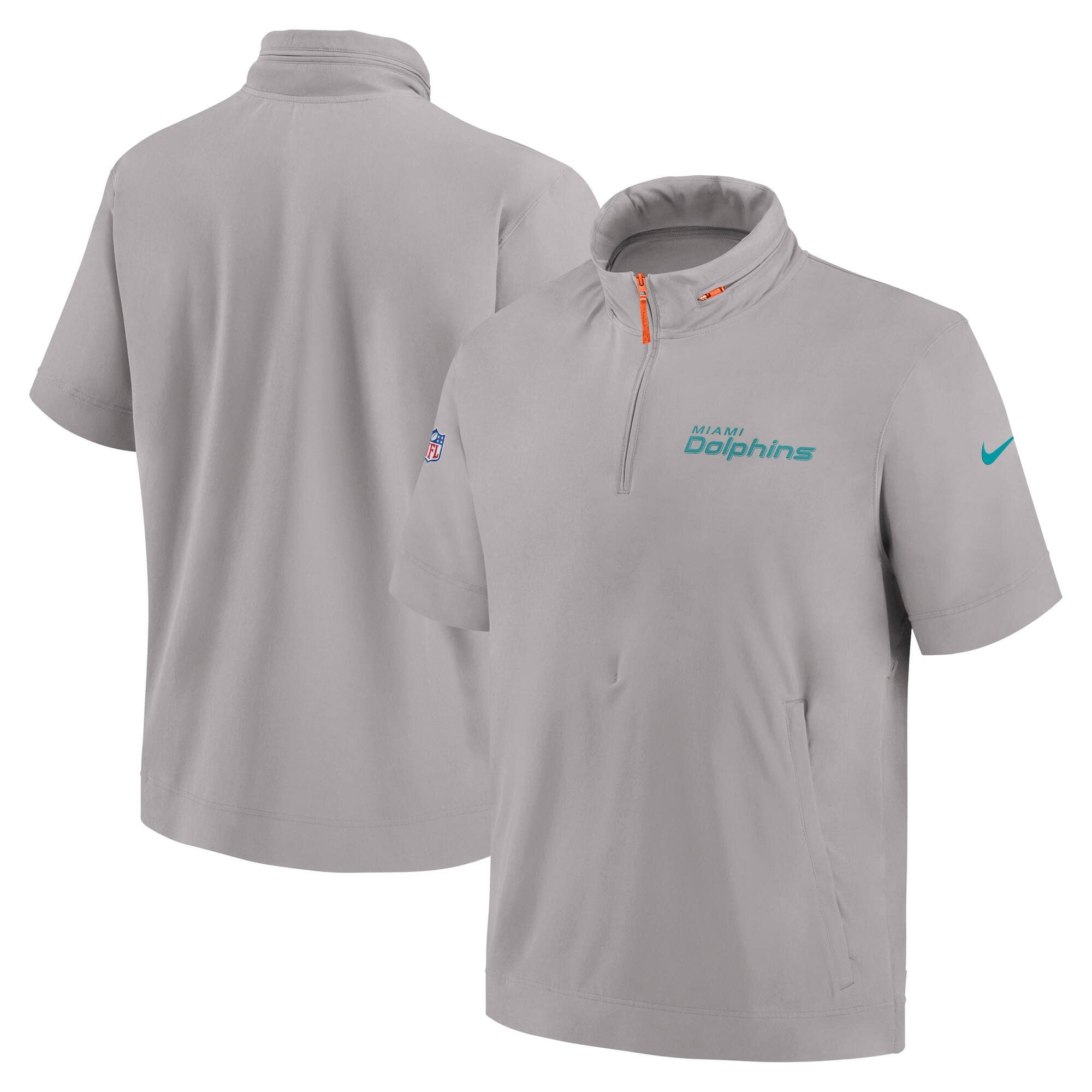 Miami Dolphins 2024 NFL Sideline Nike Lightweight Coach Jacke Grau