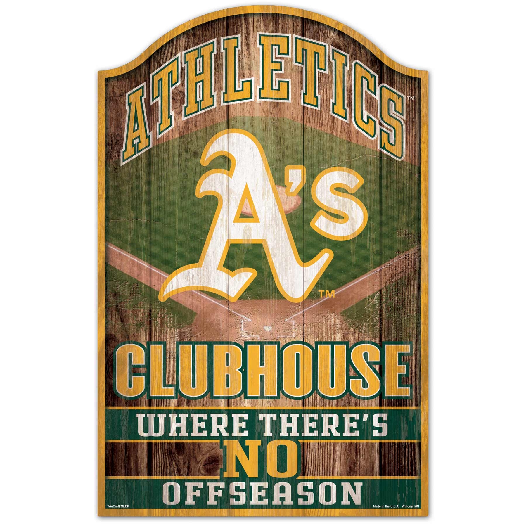 Athletics WinCraft MLB Clubhouse Holzschild