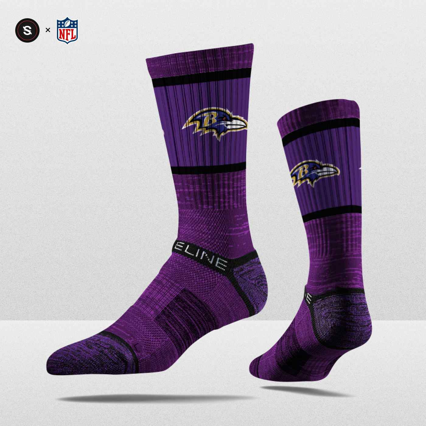 Baltimore Ravens Strideline Premium NFL Crew Socken