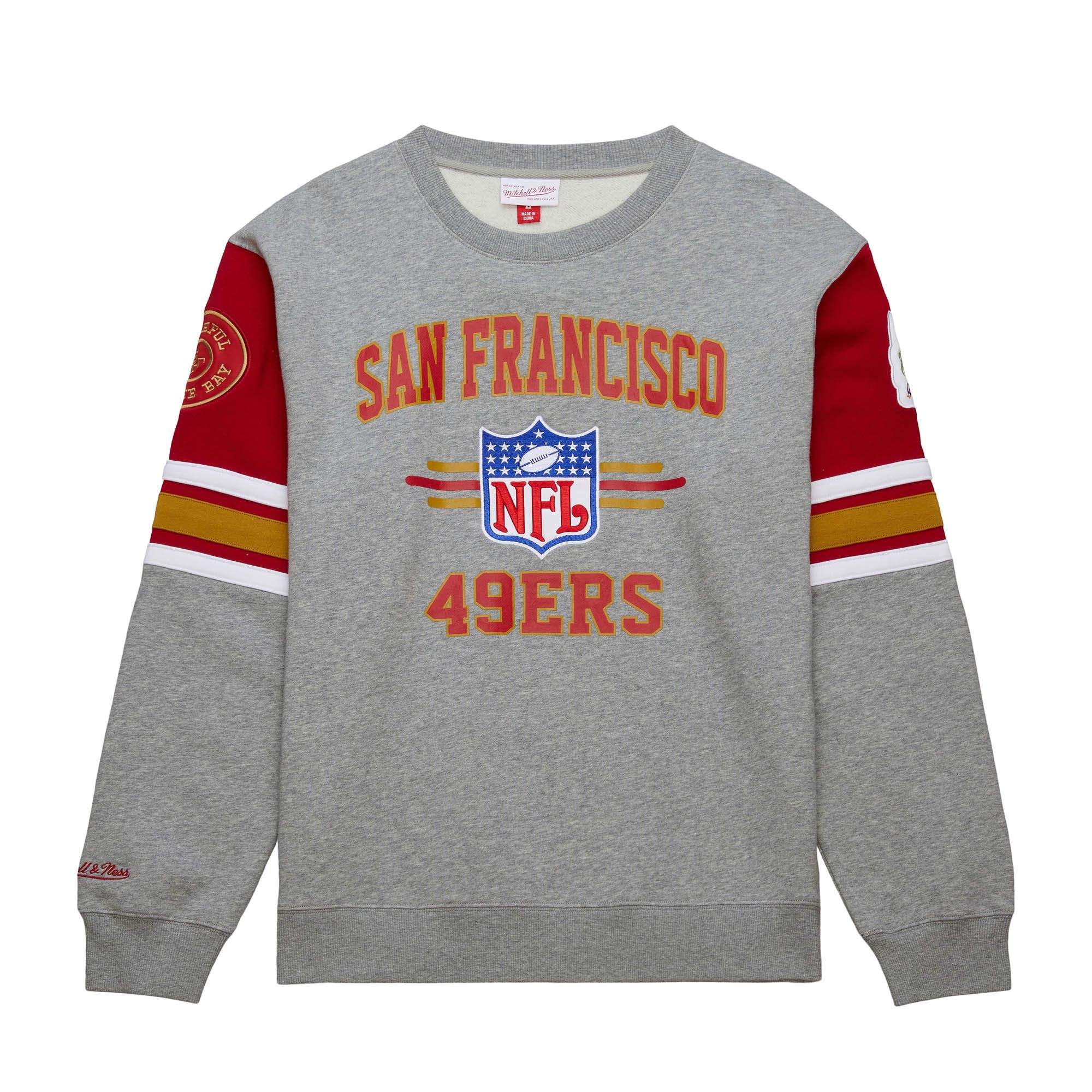San Francisco 49ers Mitchell & Ness All Over Crew 4.0 NFL Pullover Grau