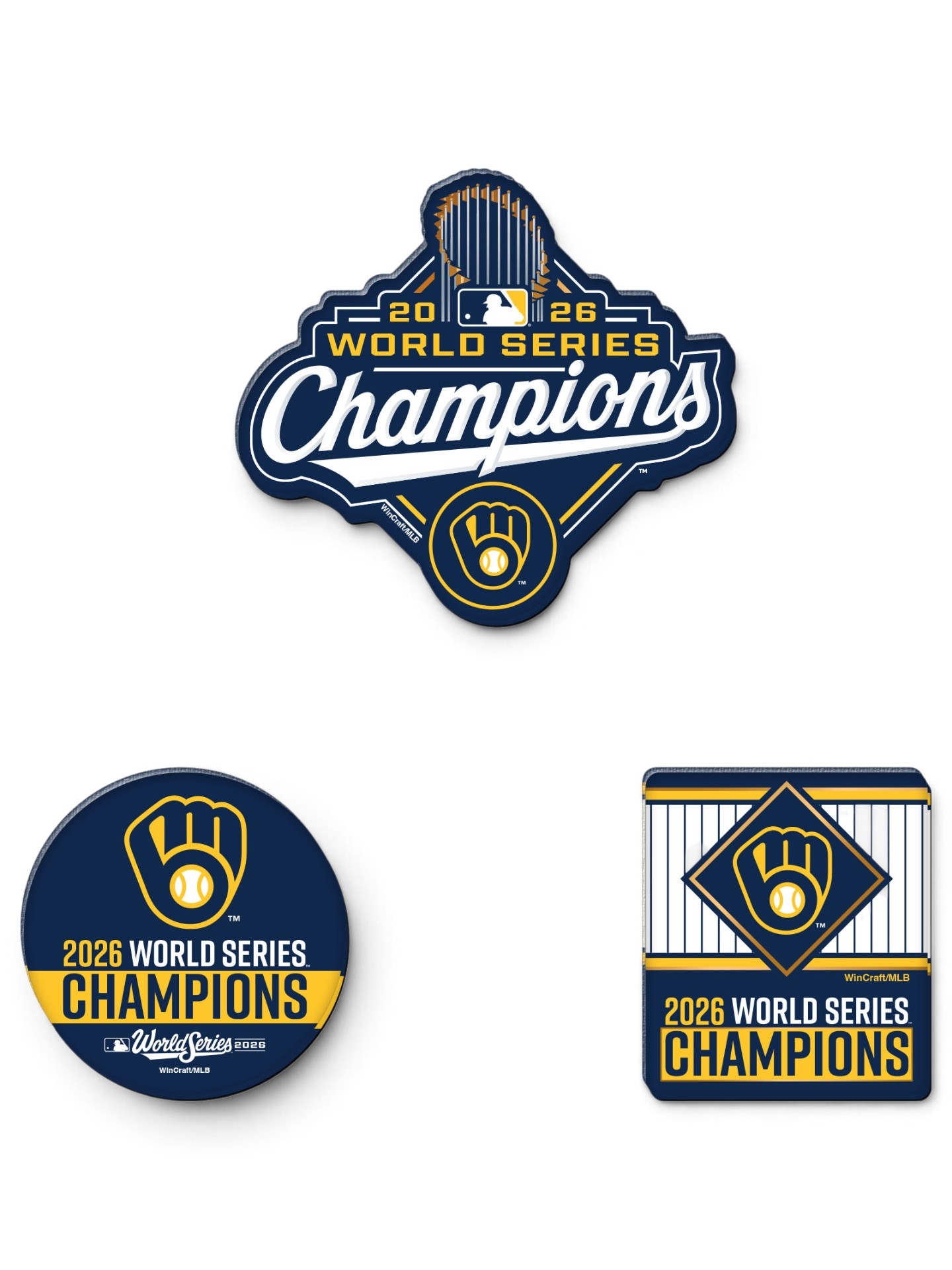 Milwaukee Brewers 2026 World Series Champions Magnet-Set (3 Stk.)