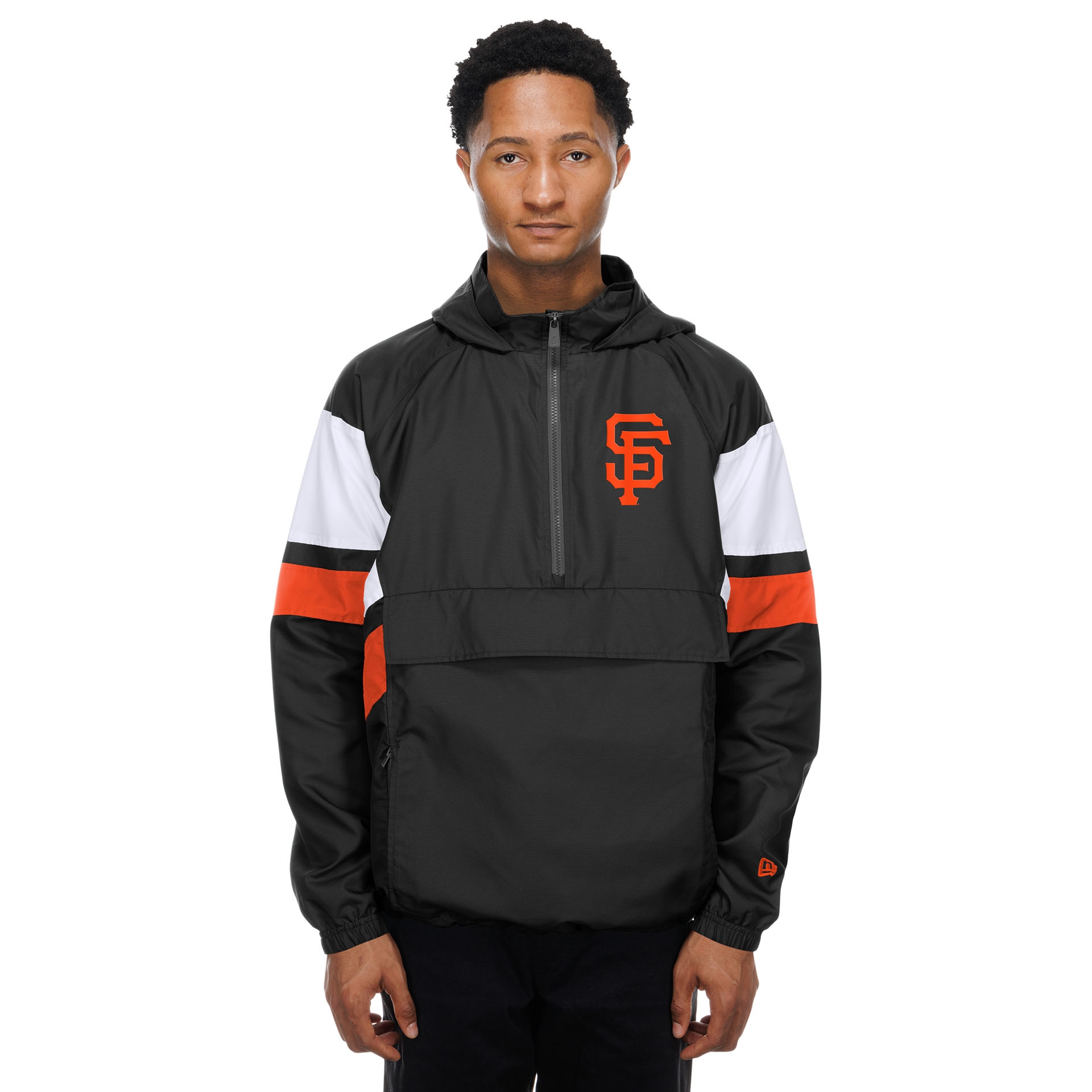 San Francisco Giants MLB Quarter Zip Windbreaker Jacke Schwarz