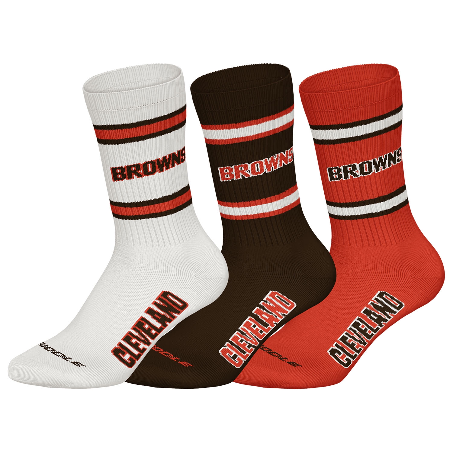 Cleveland Browns Team Set NFL Crew Socken (3er-Pack)