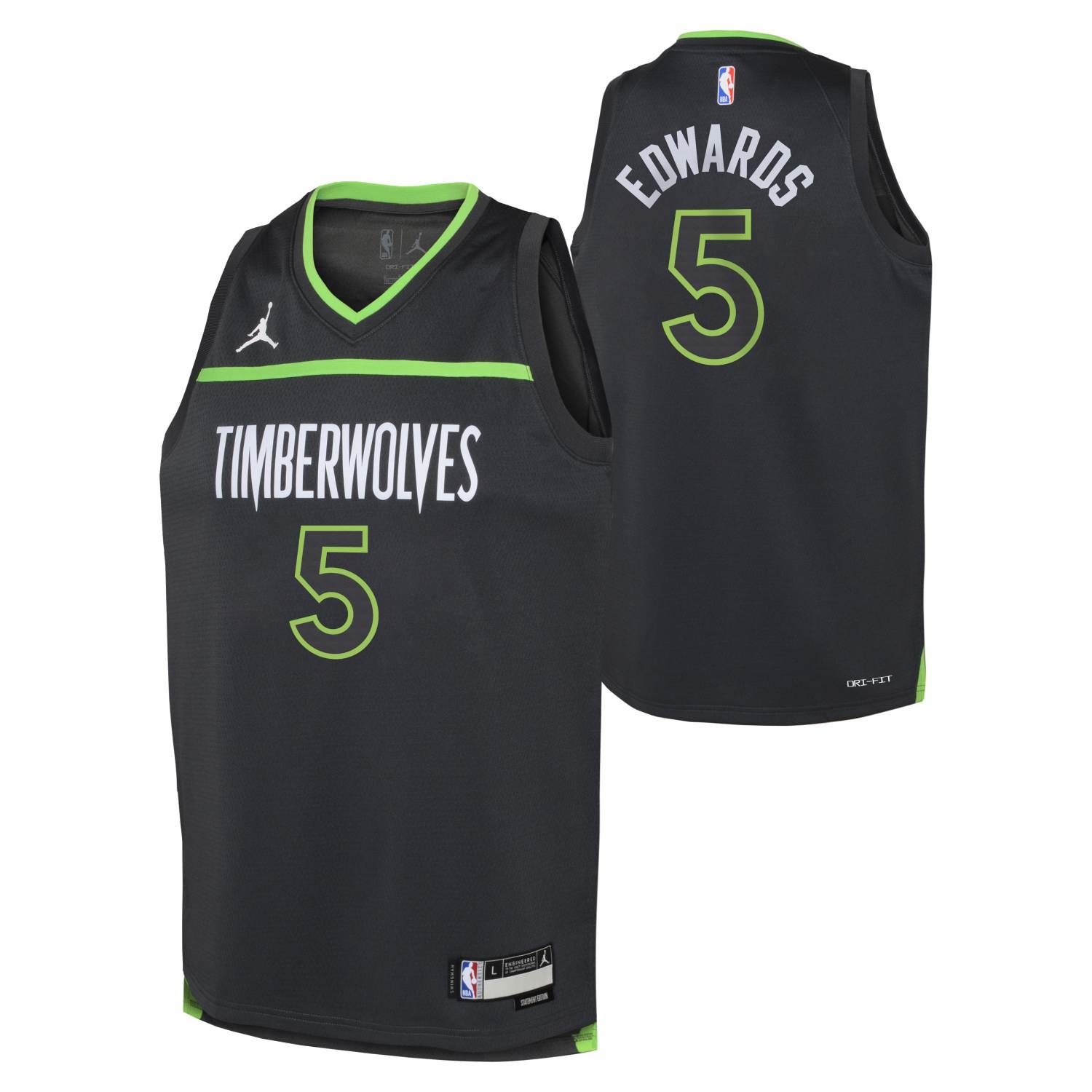 Anthony Edwards #5 Minnesota Timberwolves Swingman NBA Trikot Dunkelgrau (YOUTH)
