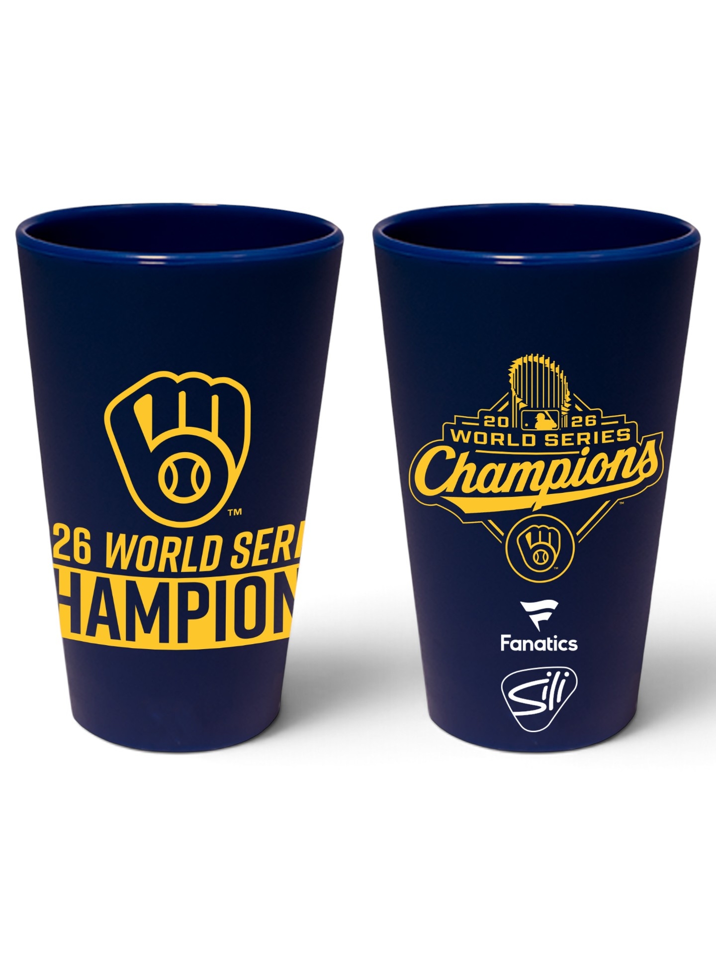 Milwaukee Brewers 2026 World Series Champions Silicone Pint Glas
