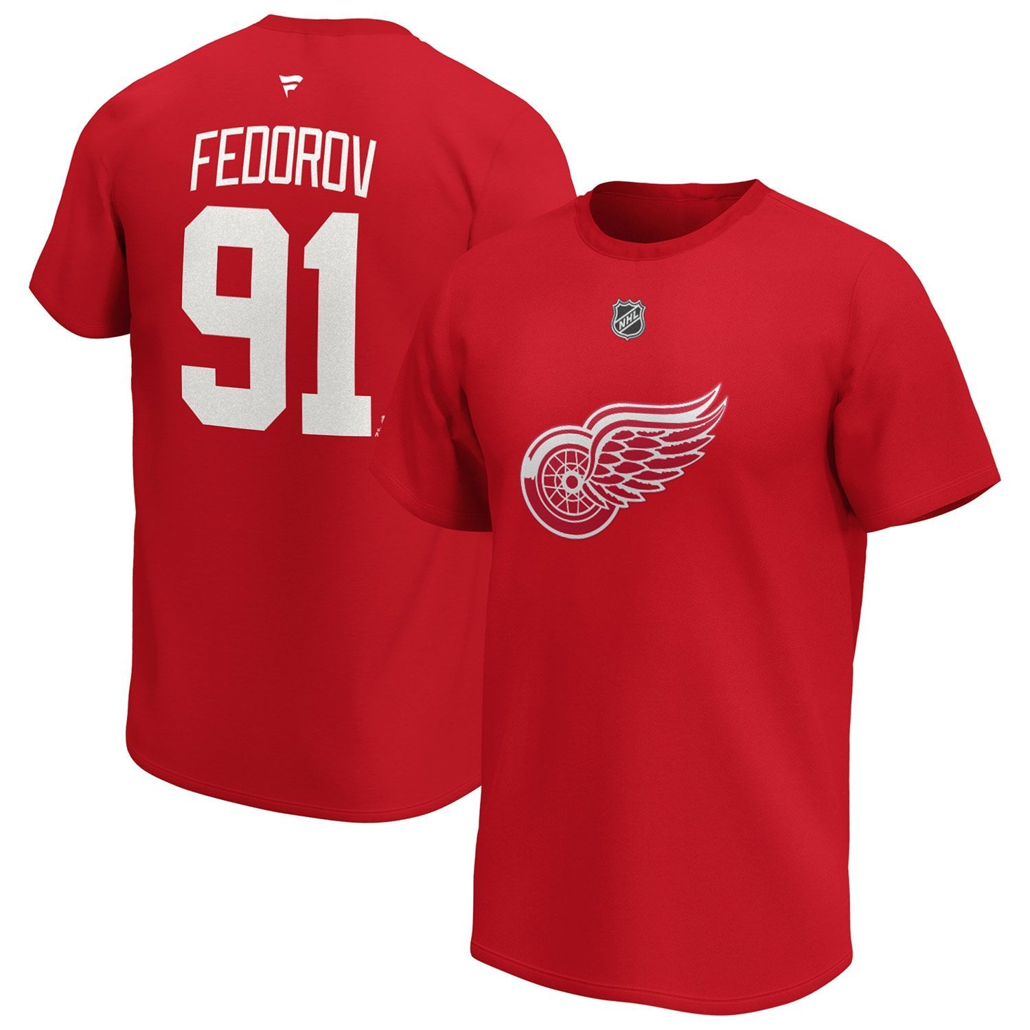Sergei Fedorov #91 Detroit Red Wings Alumni Fanatics NHL T-Shirt Rot
