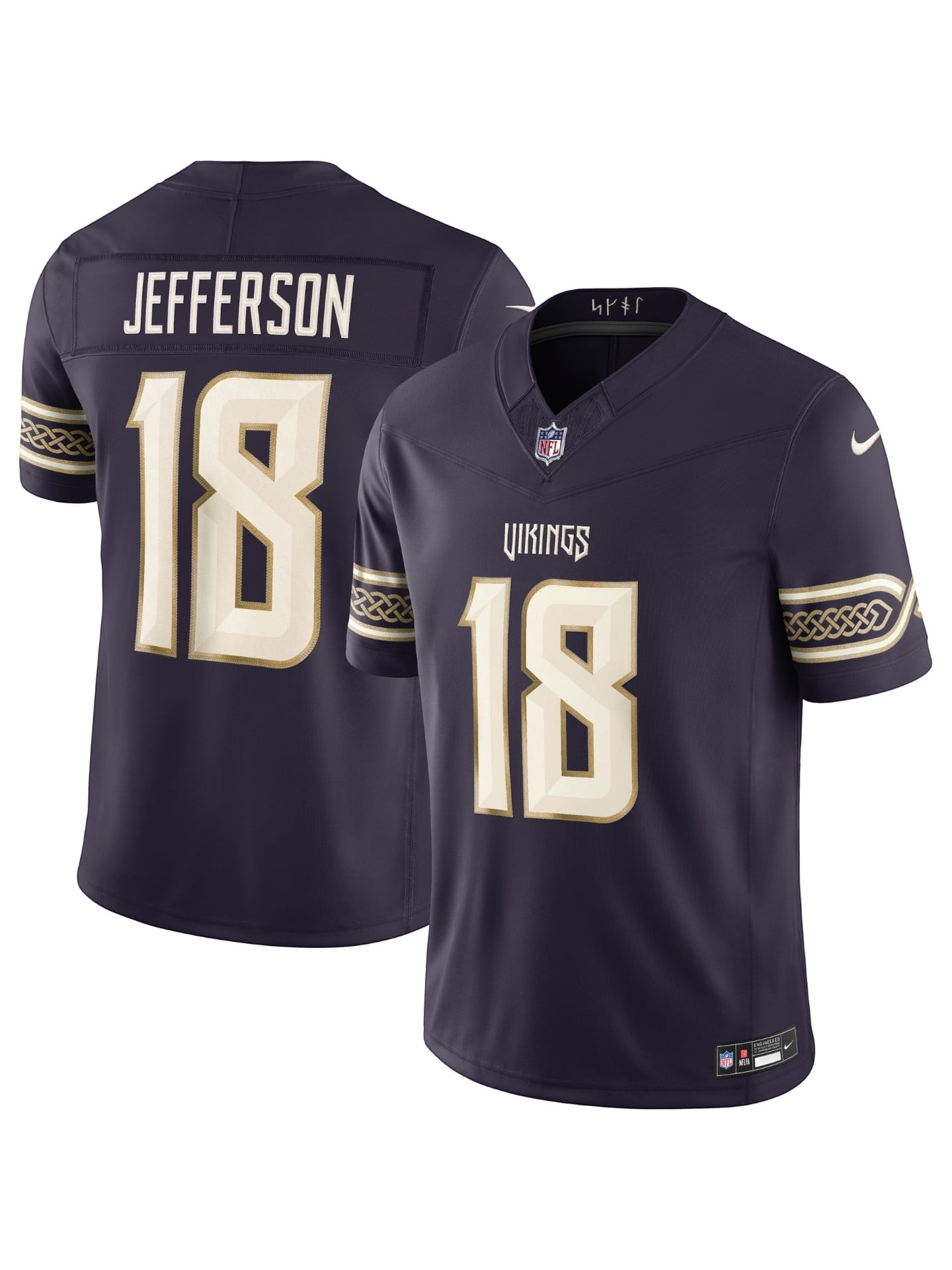 Justin Jefferson #18 Minnesota Vikings 2026 Rivalries Stitched Limited NFL Trikot Lila