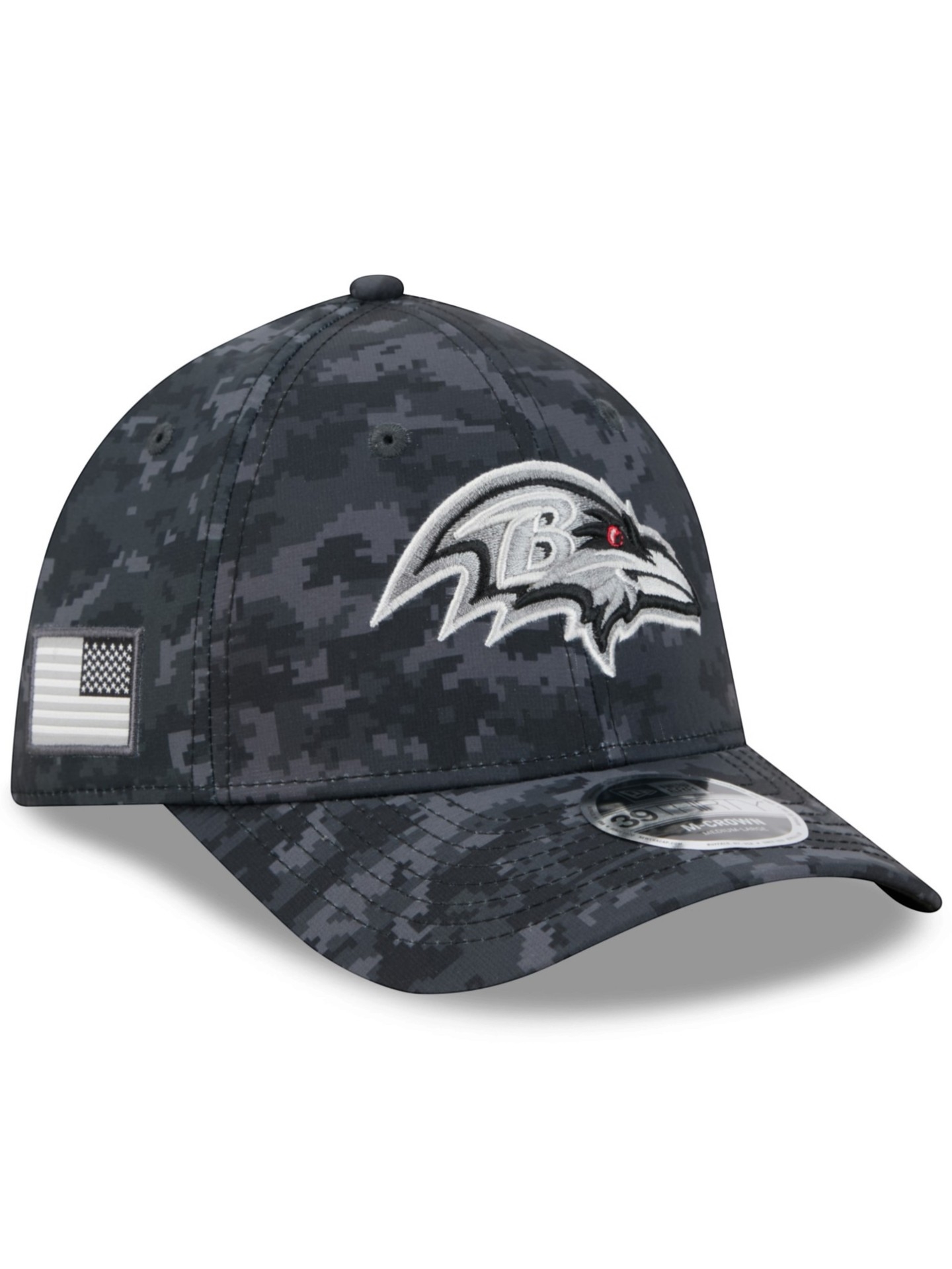 Baltimore Ravens 2026 NFL Salute to Service 39THIRTY M-Crown Flex Cap Schwarz