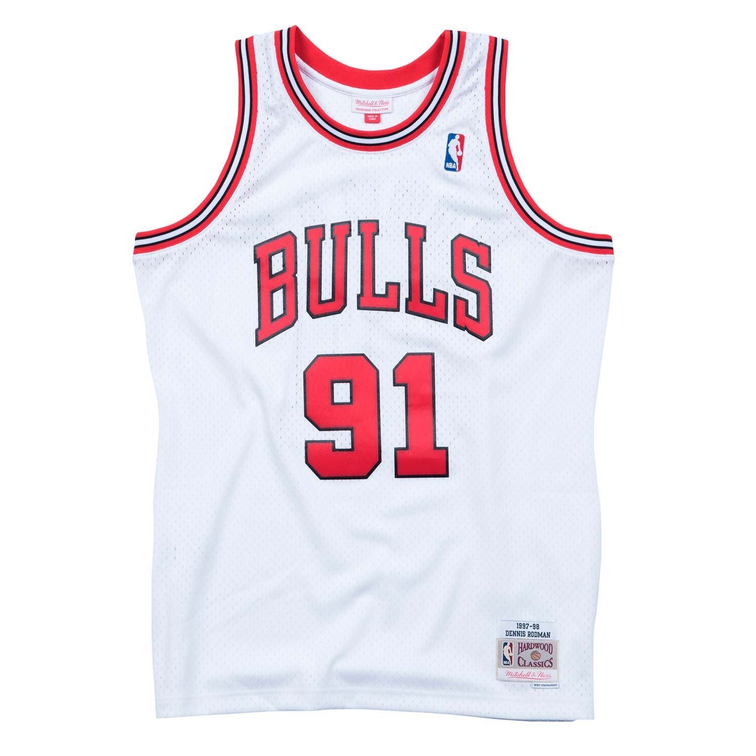 Dennis Rodman #91 Chicago Bulls 1997-98 Swingman NBA Trikot Weiß
