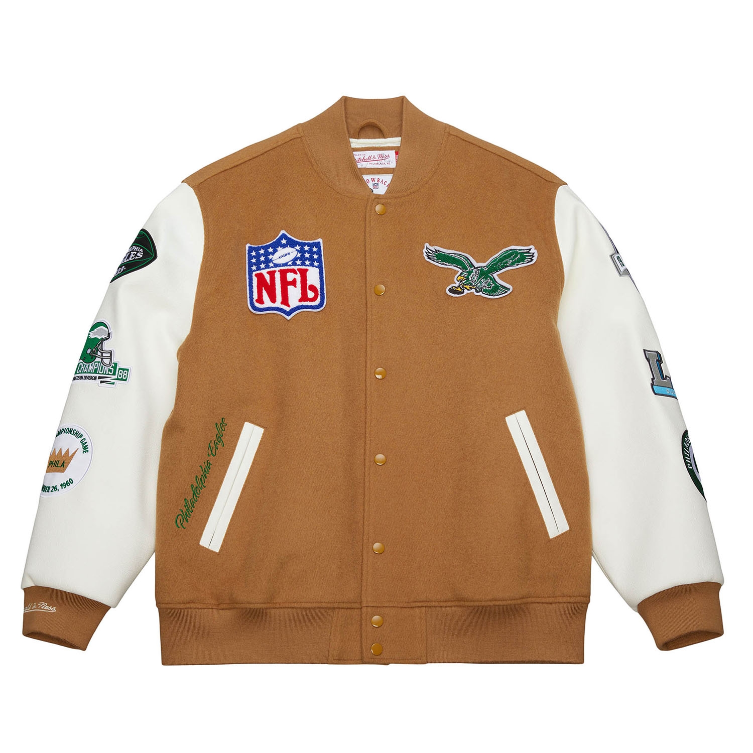 Philadelphia Eagles Dusted Varsity NFL Jacke Braun/Créme