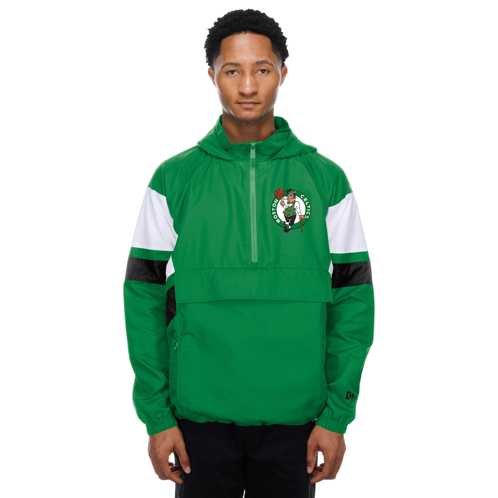 Boston Celtics NBA Quarter Zip Windbreaker Jacket Grün