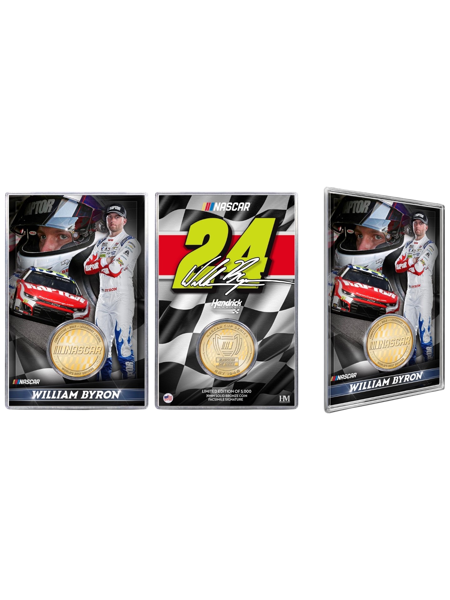 William Byron Hendrick Motorsports Acrylic Bronze NASCAR Coin Card