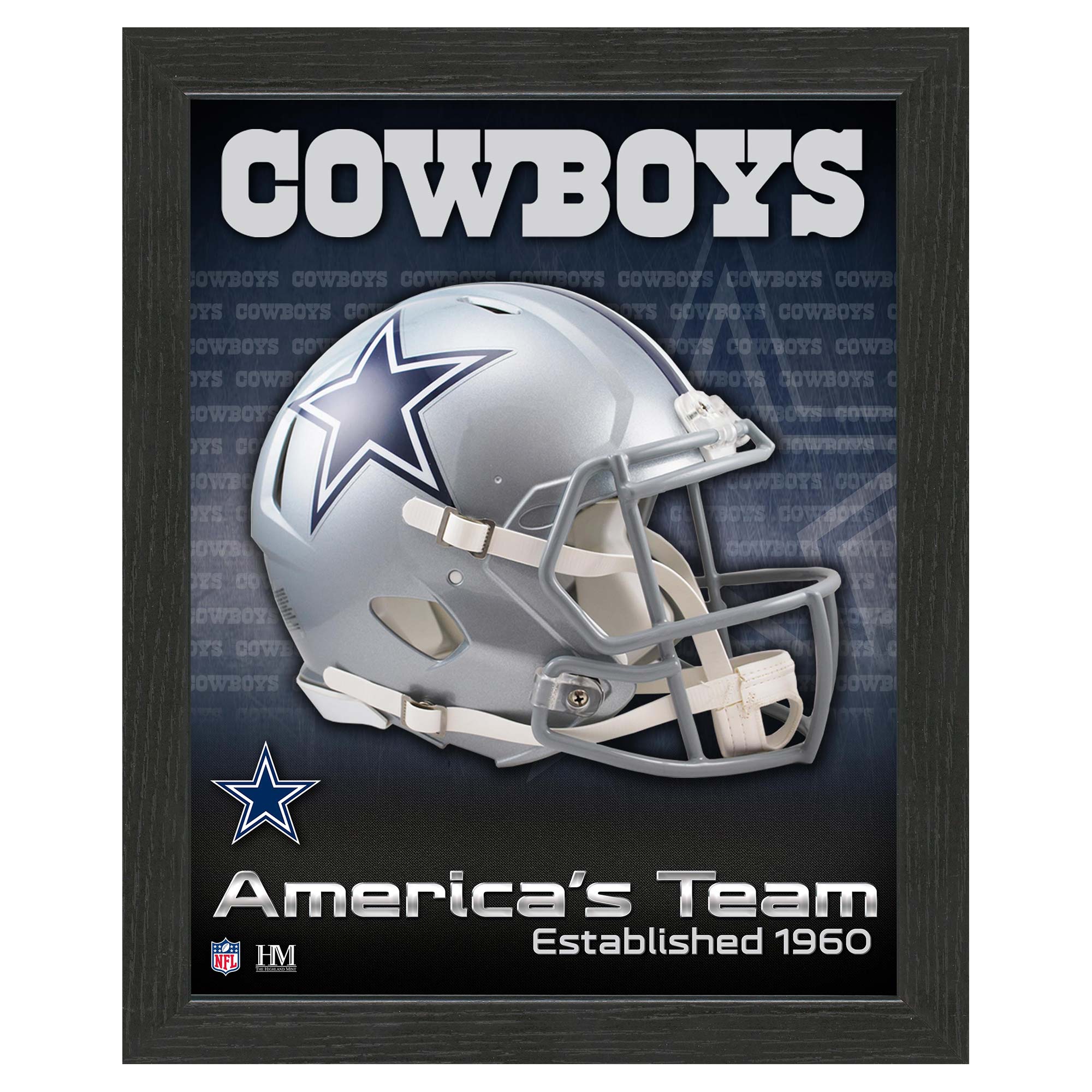 Dallas Cowboys NFL Team Helmet Gerahmtes Bild
