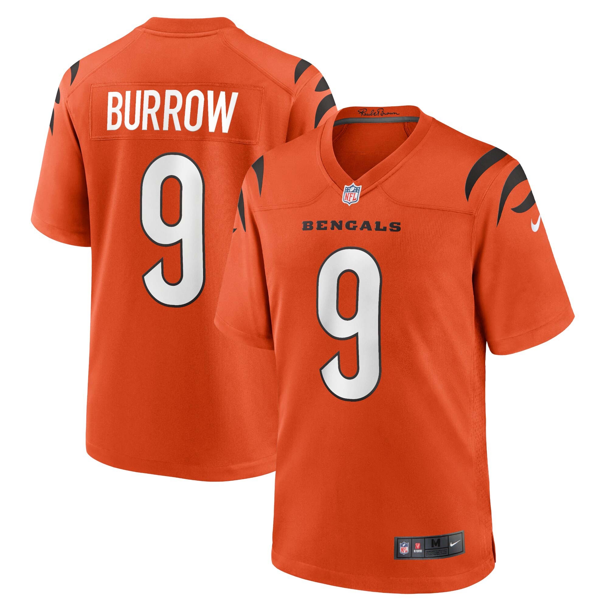 Joe Burrow #9 Cincinnati Bengals Nike Game NFL Trikot Alternate Orange