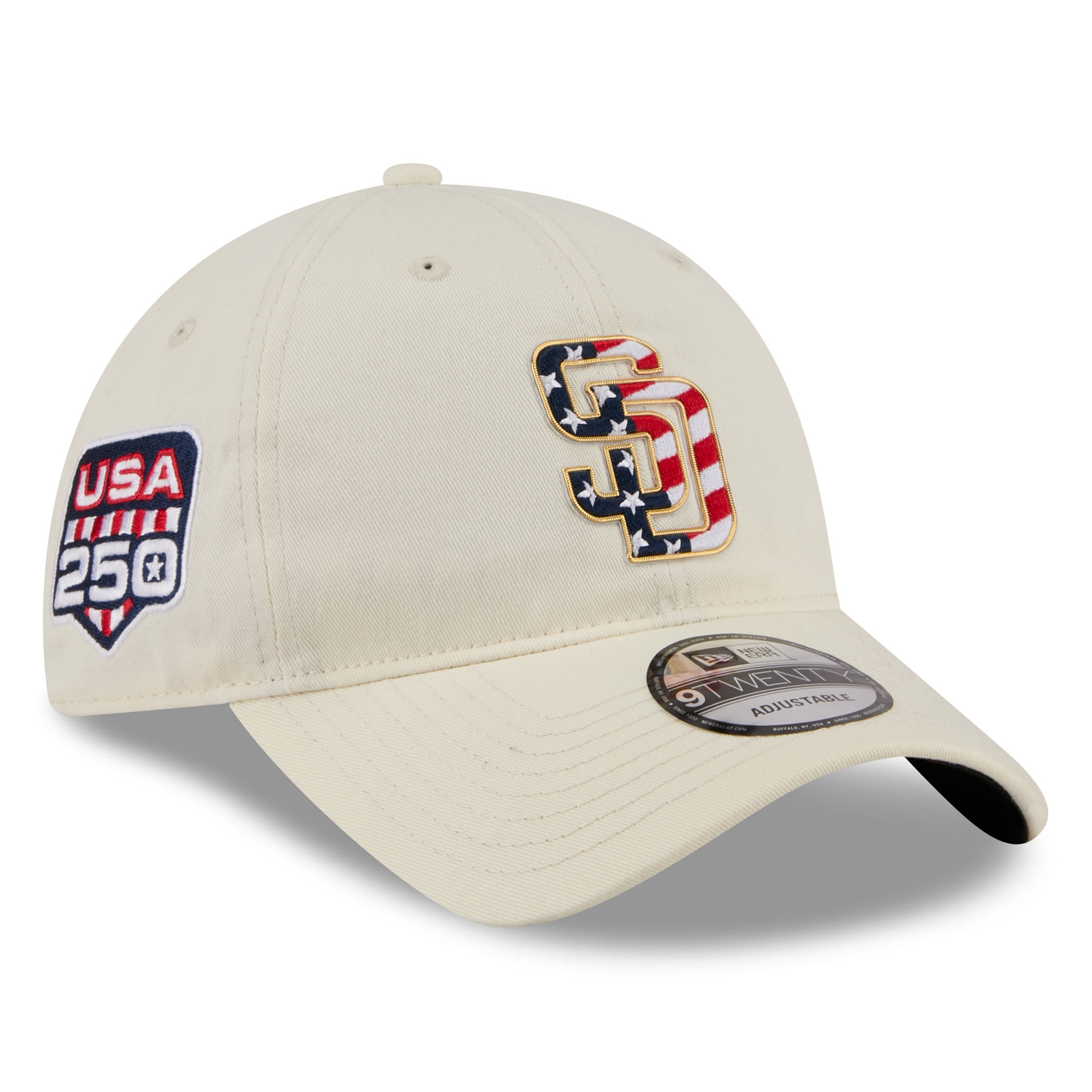 San Diego Padres 4th of July USA 250 9TWENTY Adjustable Cap Cream