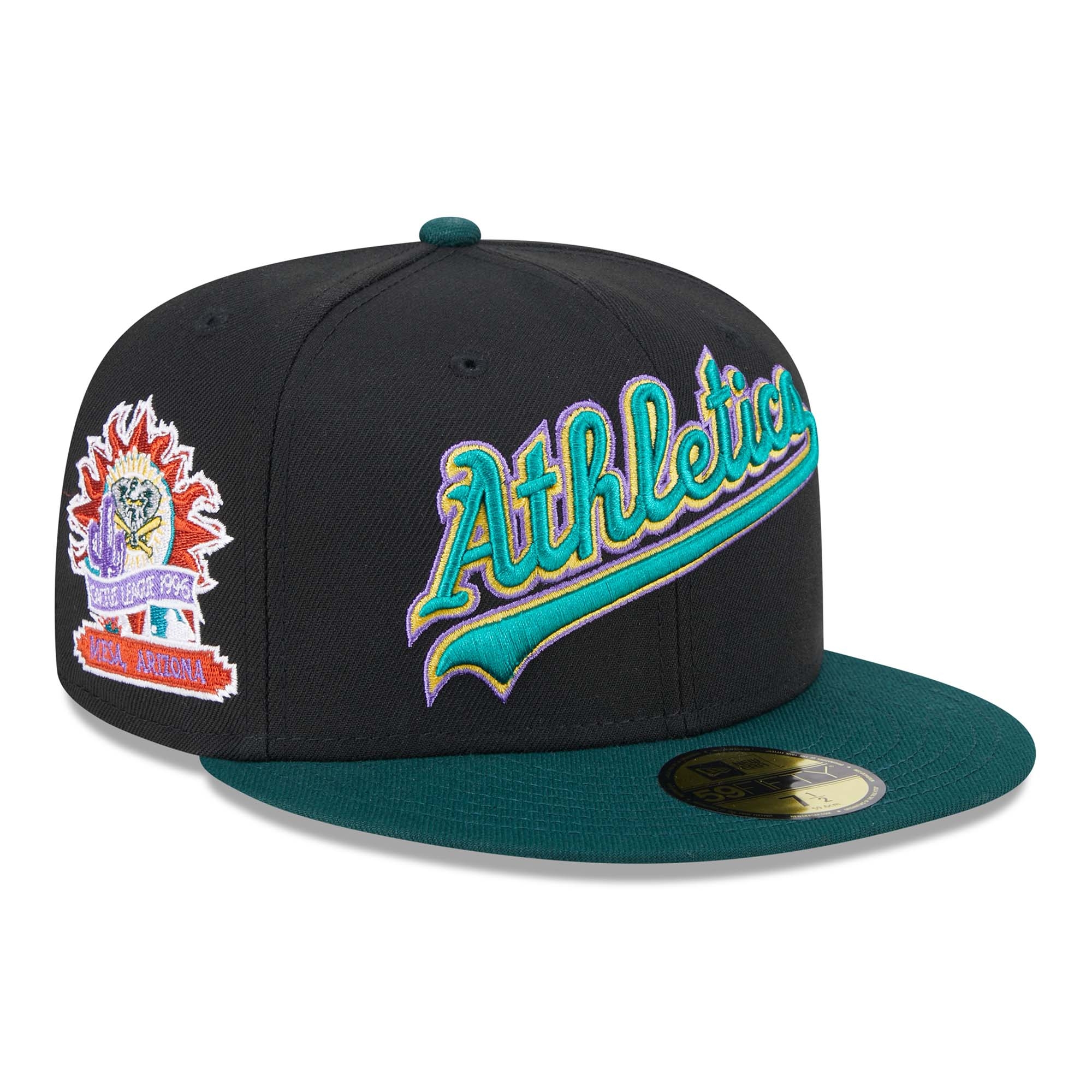 Oakland Athletics Retro 1996 Spring Training New Era 59FIFTY Fitted Cap Schwarz