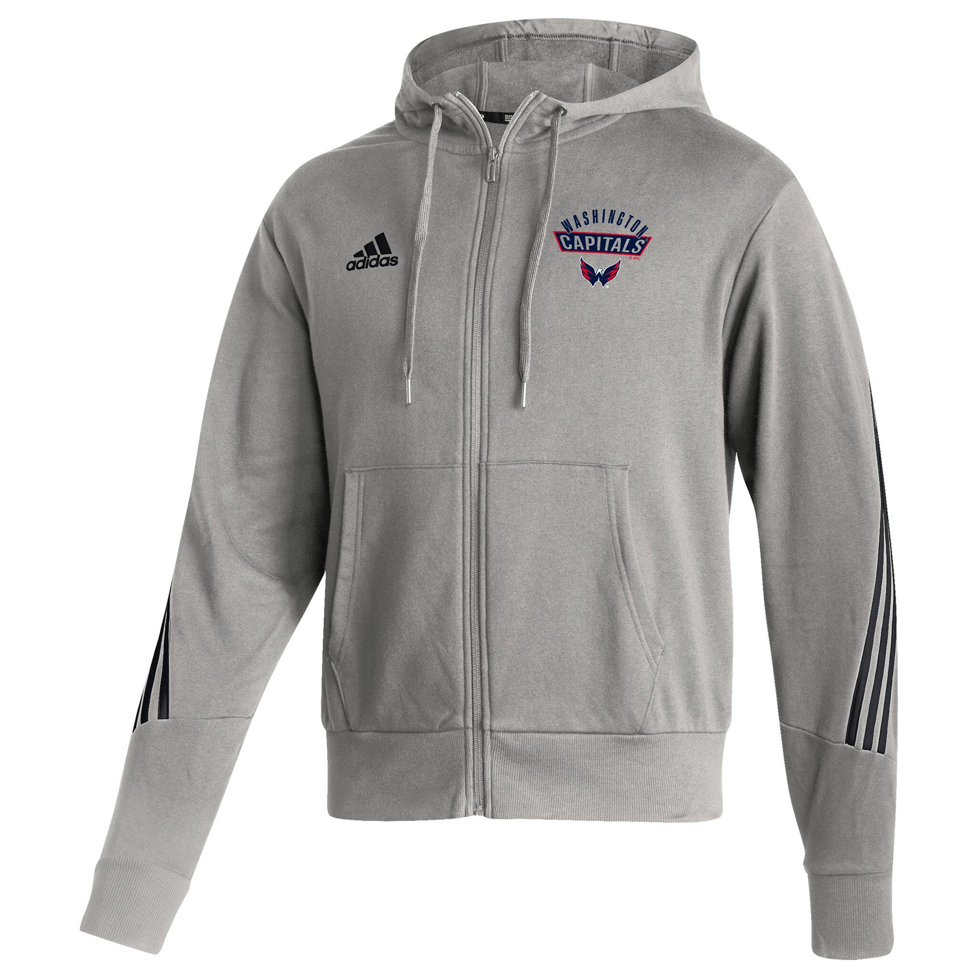 Washington Capitals adidas 2021/22 NHL Authentic Apparel Full-Zip Hoodie Grau
