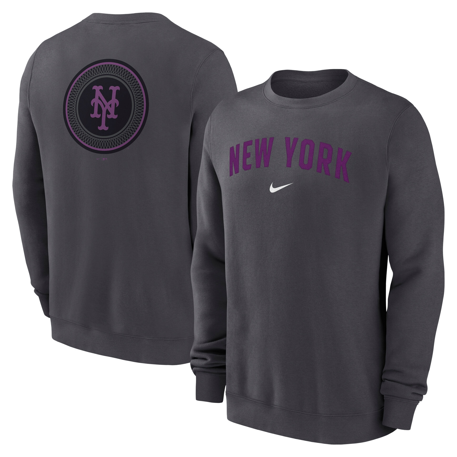 New York Mets City Connect 2-Hit Club Crew Pullover Dunkelgrau