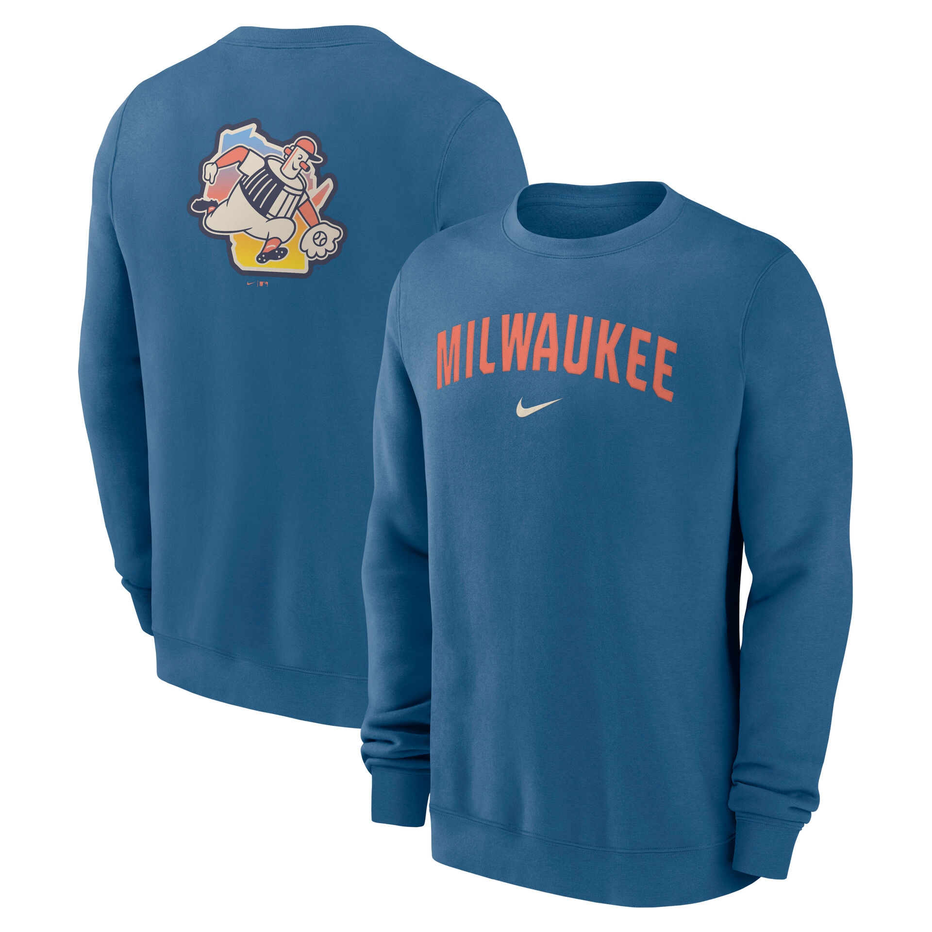 Milwaukee Brewers City Connect 2-Hit Club Crew Pullover Blau
