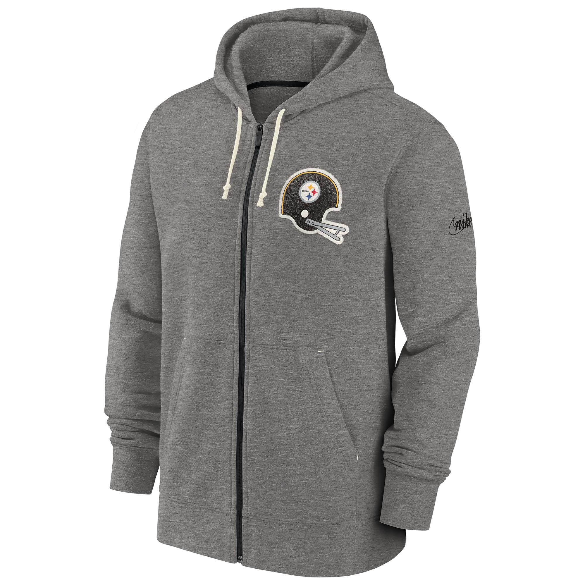 Pittsburgh Steelers Historic Nike NFL Full-Zip Fleece Hoodie Grau