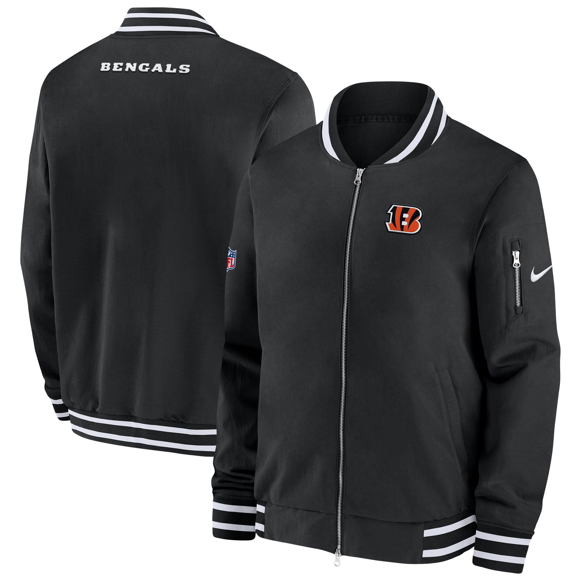 Cincinnati Bengals NFL Sideline Nike Coach Bomber Jacke