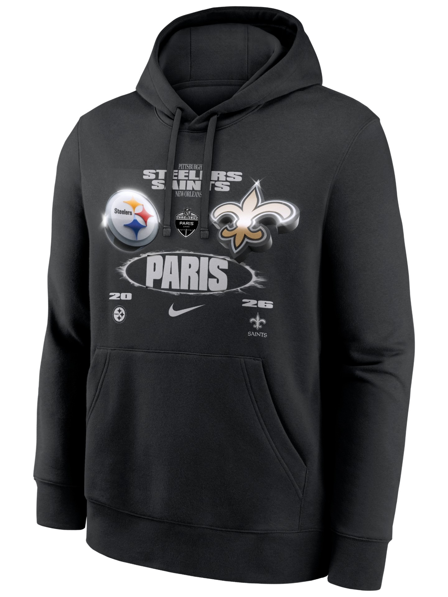 2026 NFL Paris Game Steelers vs. Saints Club Hoodie Black