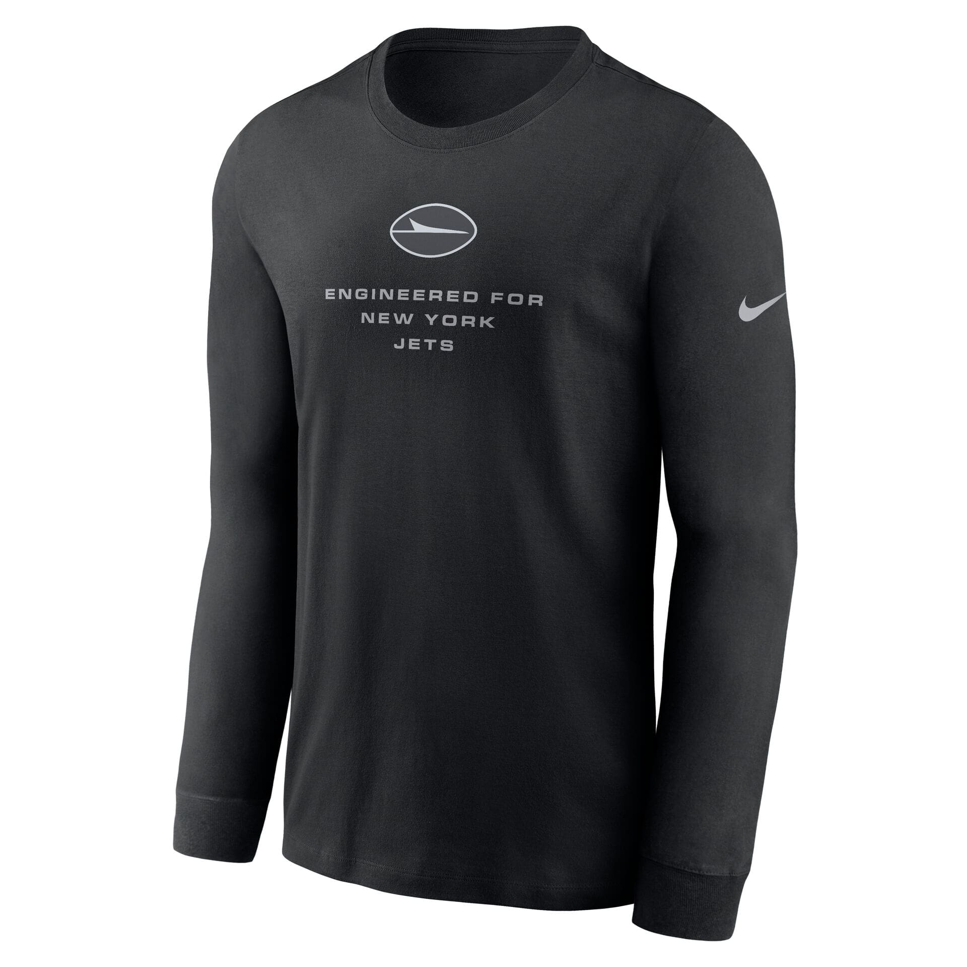 New York Jets 2026 NFL Sideline Bold Arch Dri-Fit Long Sleeve T-Shirt Schwarz