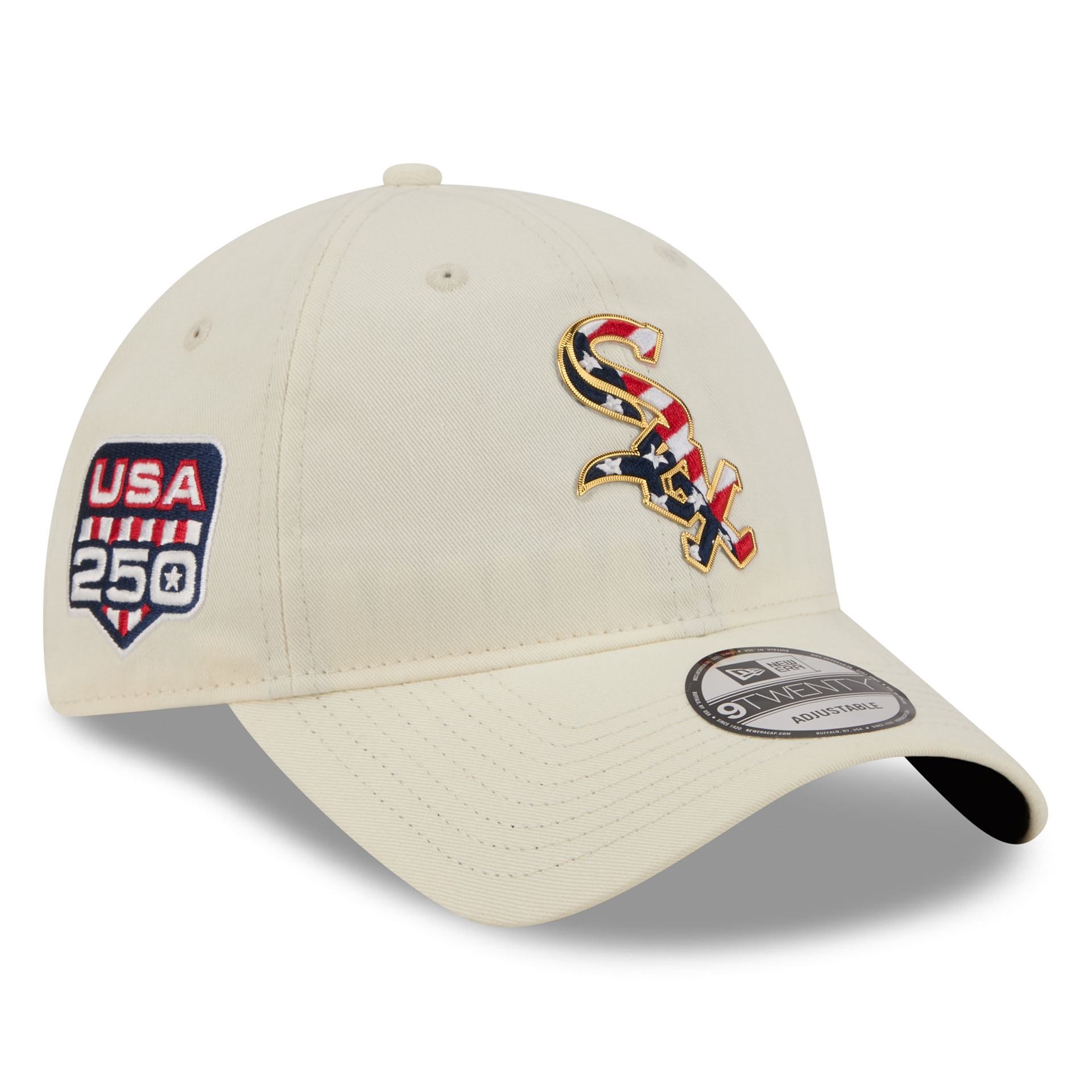 Chicago White Sox 4th of July USA 250 9TWENTY Adjustable Cap Cream