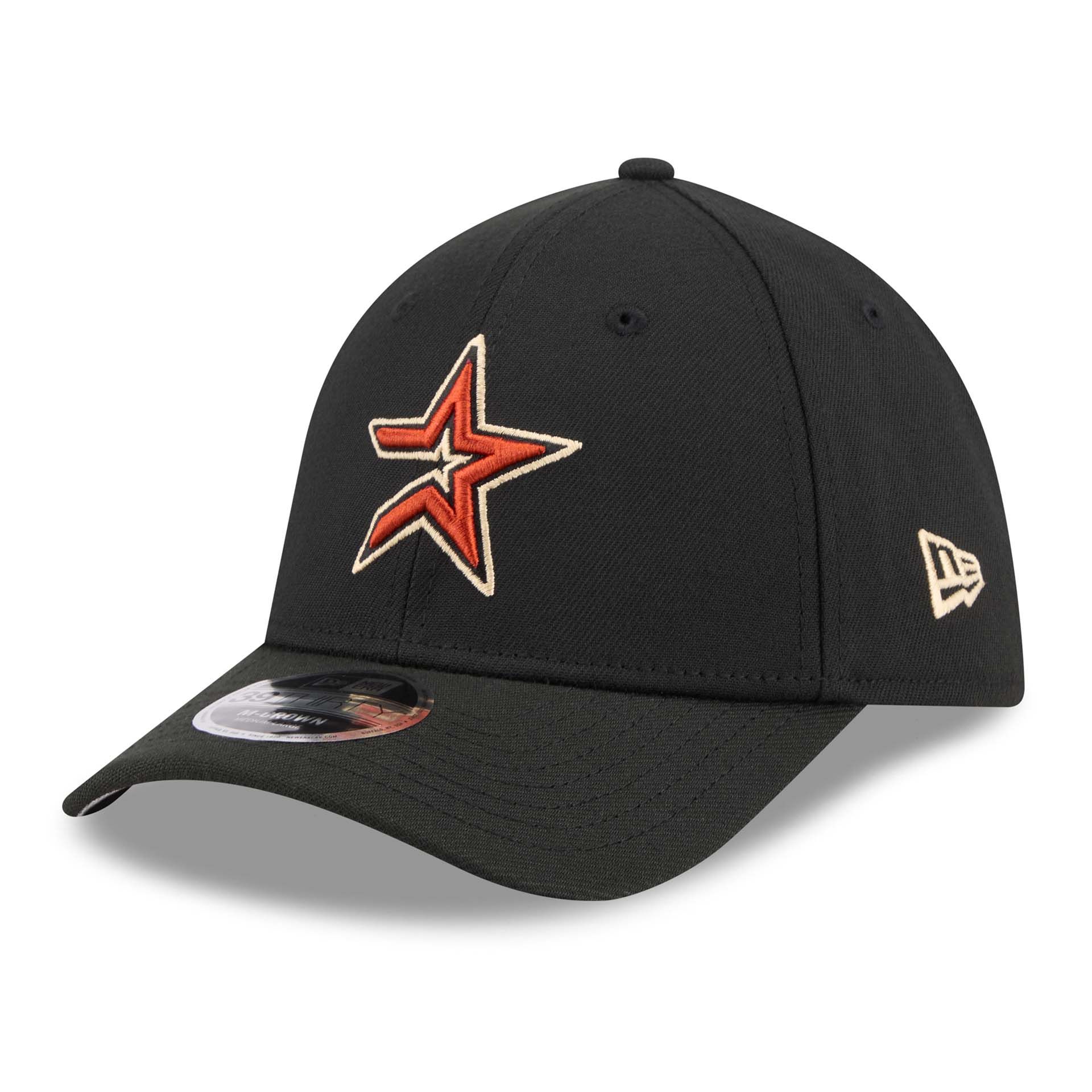 Houston Astros MLB Cooperstown Team Logo 39THIRTY M-Crown Flex Cap Schwarz