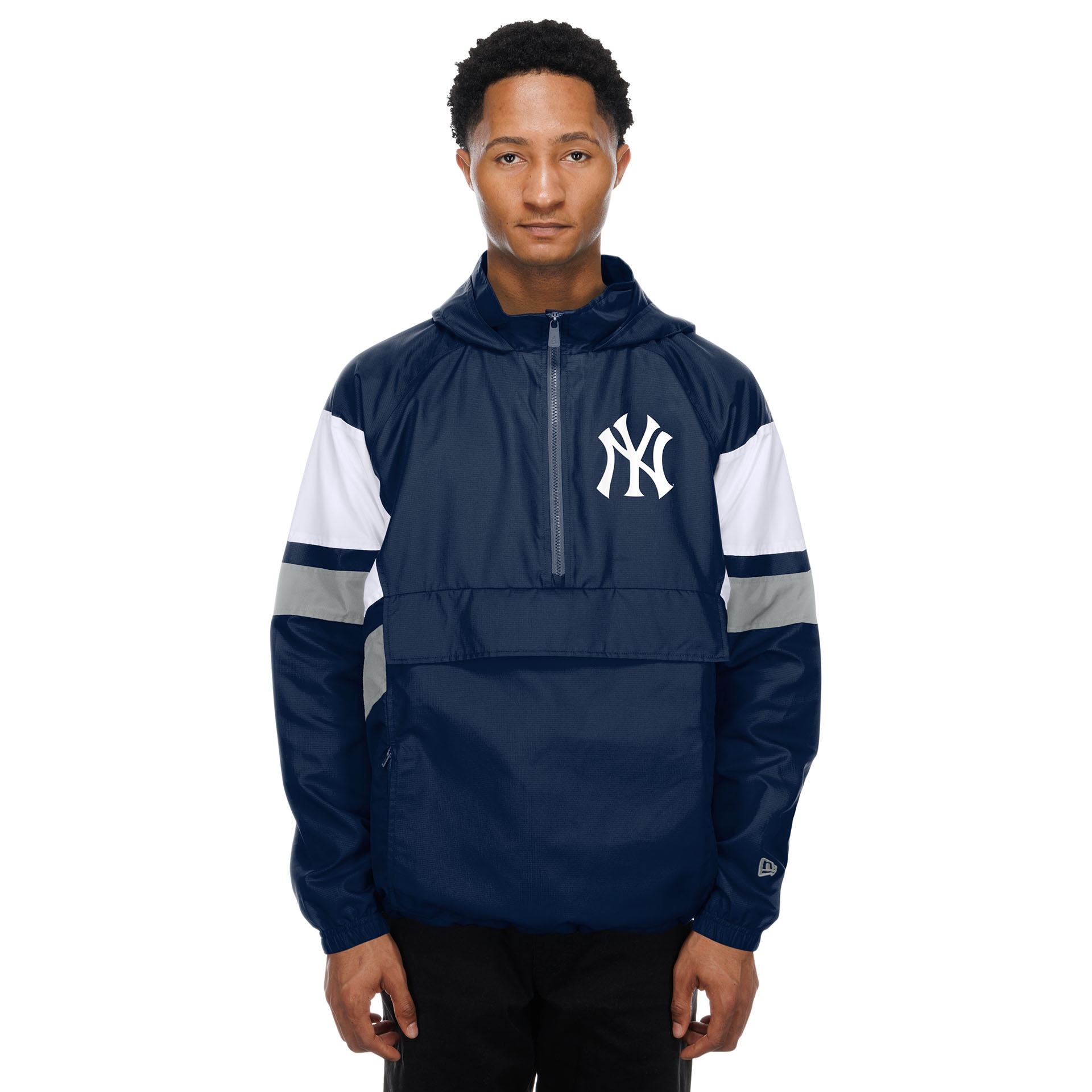 New York Yankees MLB Quarter Zip Windbreaker Jacke Navy
