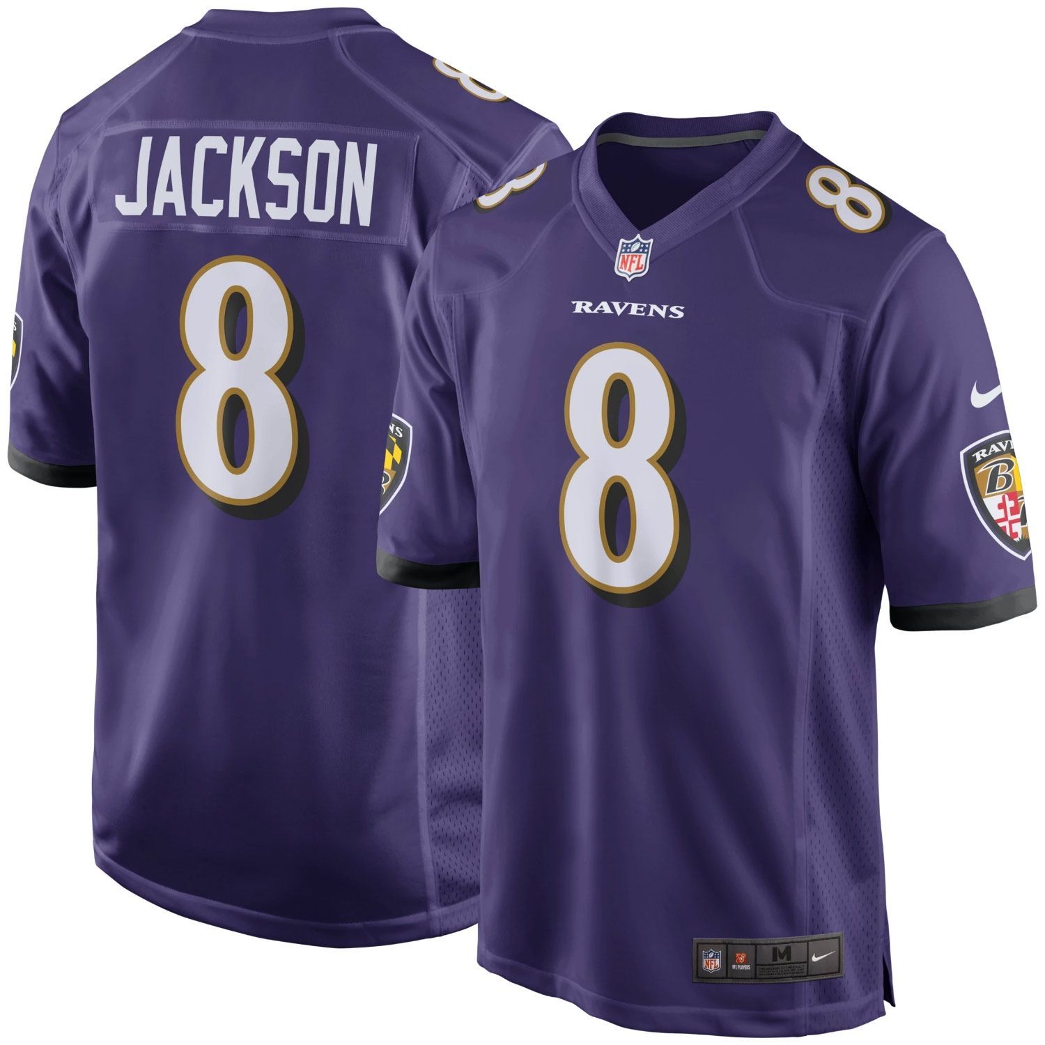 Lamar Jackson #8 Baltimore Ravens Nike Game Football NFL Trikot Lila