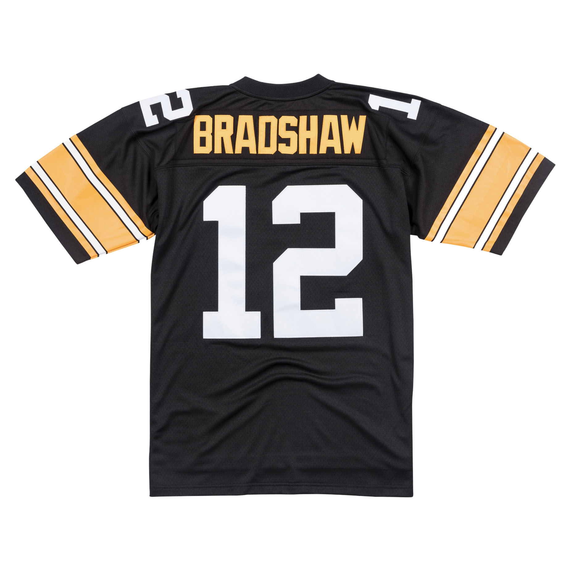 Terry Bradshaw #12 Pittsburgh Steelers 1976 Legacy Throwback NFL Trikot Schwarz