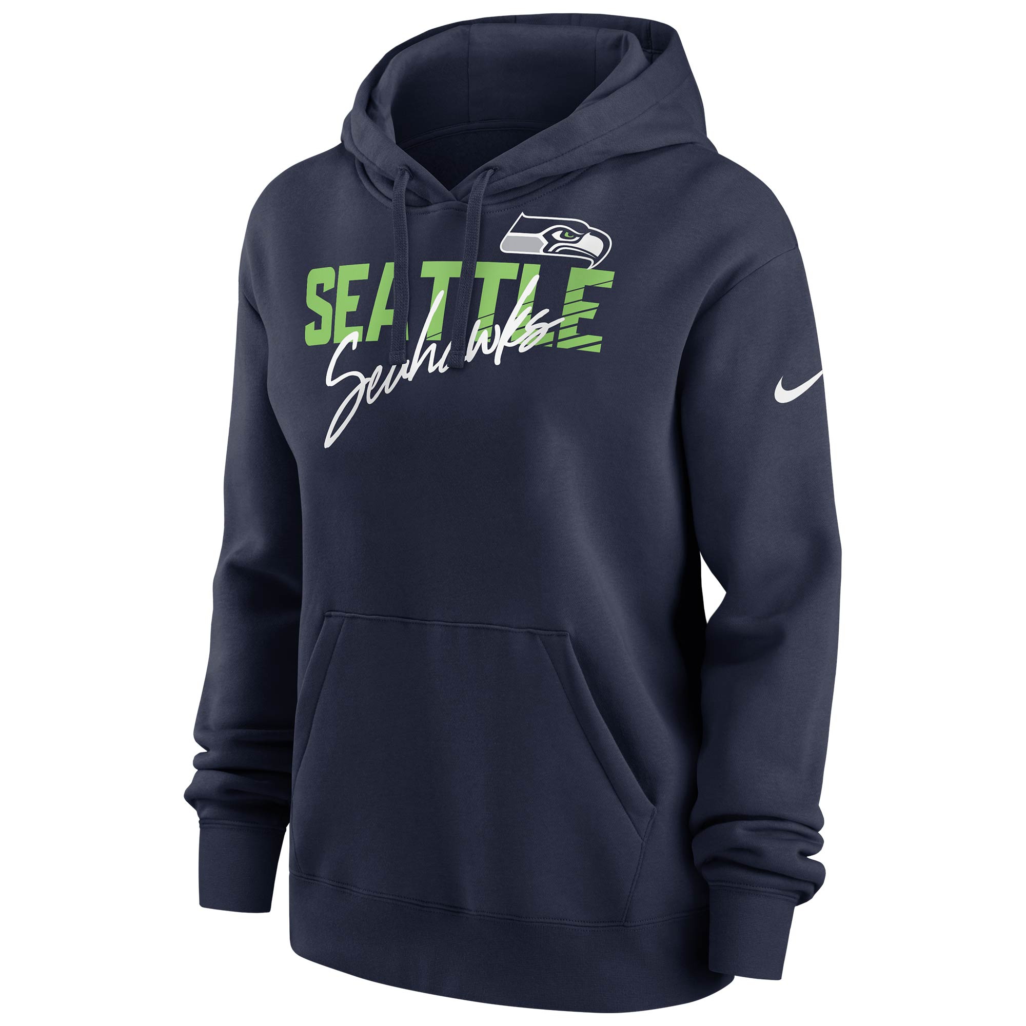 Seattle Seahawks Wordmark Nike Club NFL Hoodie Navy (DAMEN)