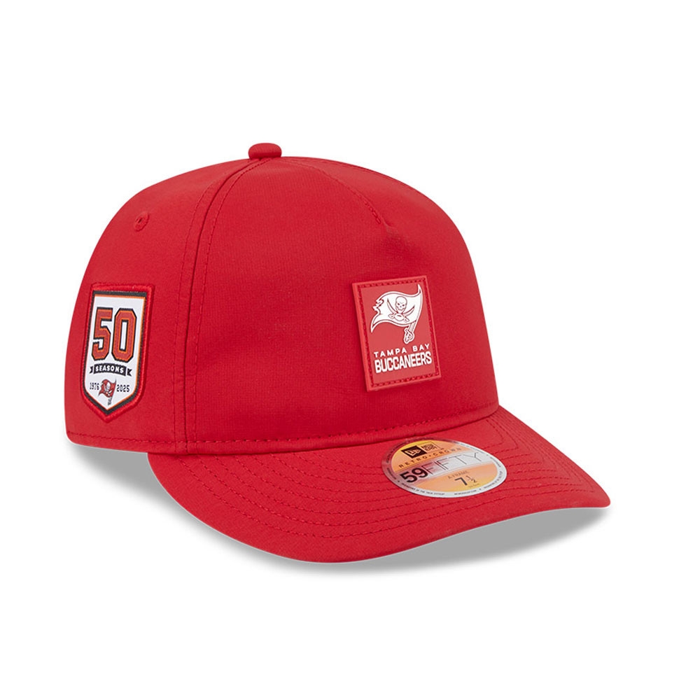 Tampa Bay Buccaneers 2025 NFL On-Field Sideline 59FIFTY A-Frame Fitted Cap Red