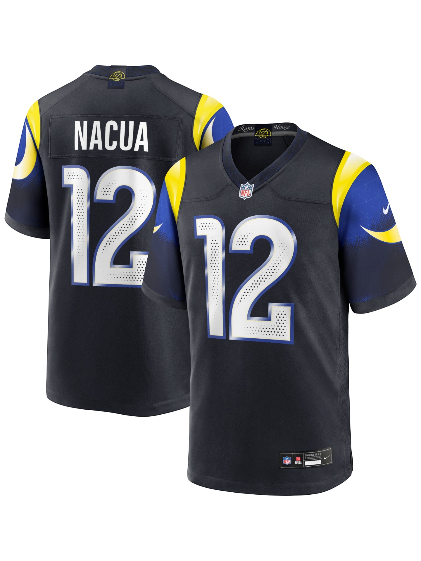 Puka Nacua #12 Los Angeles Rams Rivalries Game NFL Jersey Midnight Blue