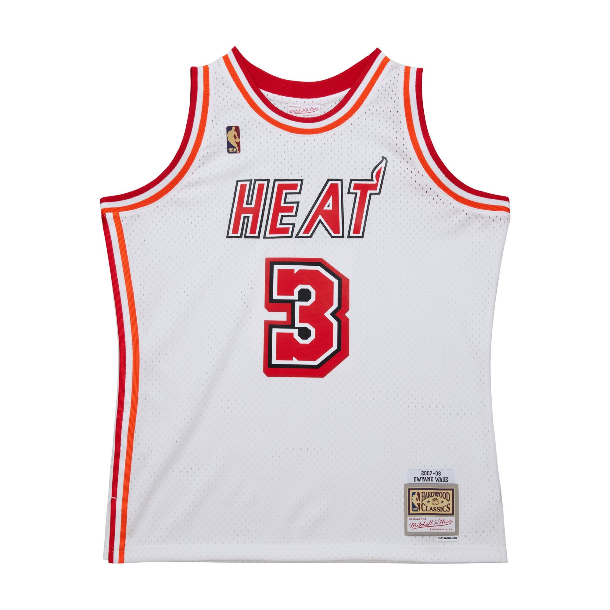 Dwyane Wade #3 Miami Heat 2007-08 Mitchell & Ness Swingman NBA Trikot Weiß